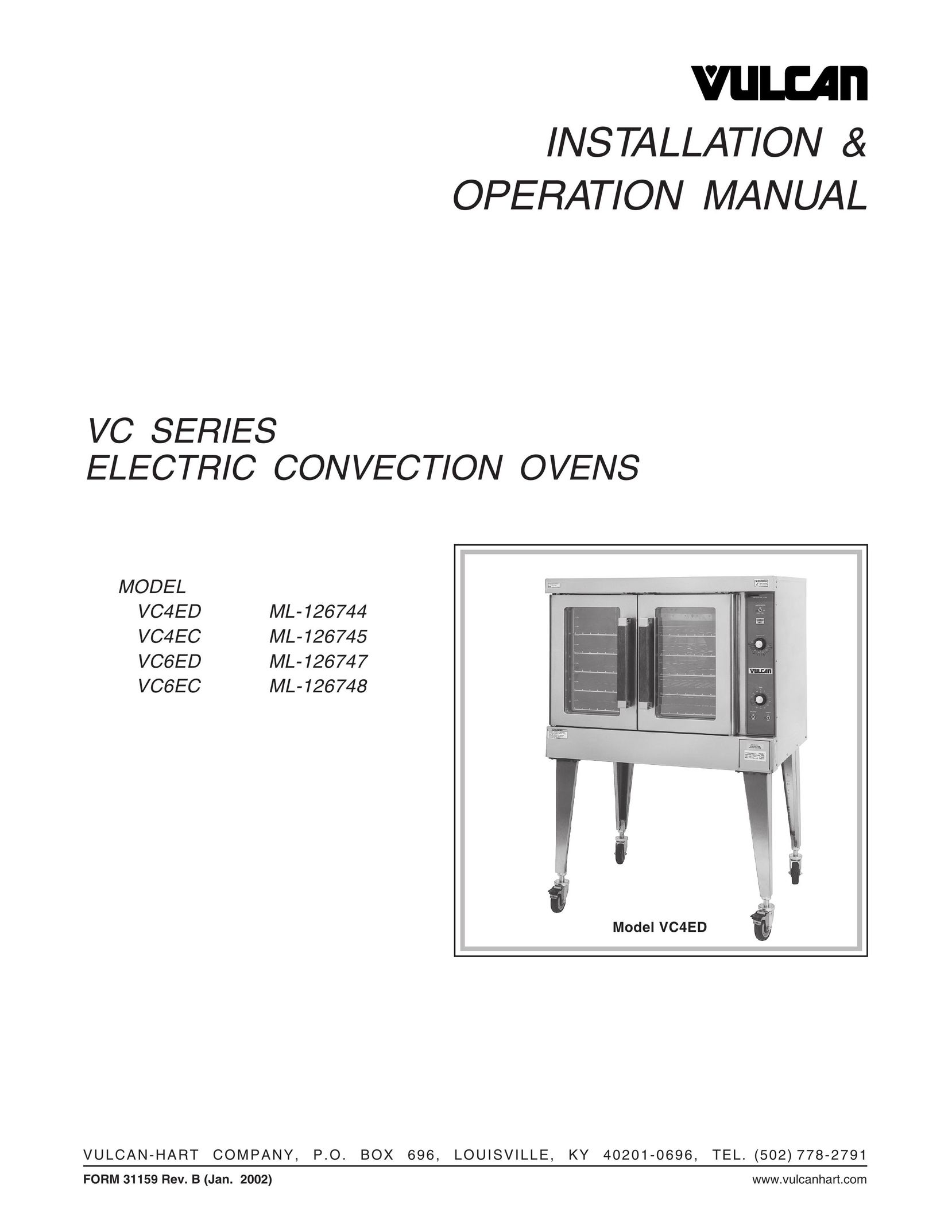 Vulcan-Hart ML-126747 Convection Oven User Manual