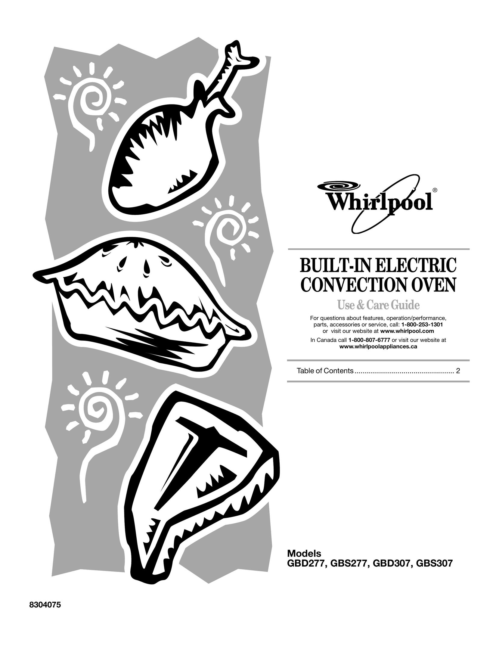 Whirlpool GBS277 Convection Oven User Manual