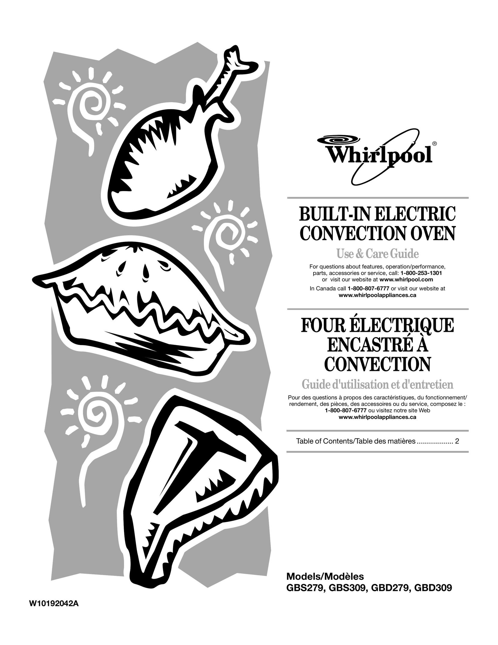 Whirlpool GBS279 Convection Oven User Manual
