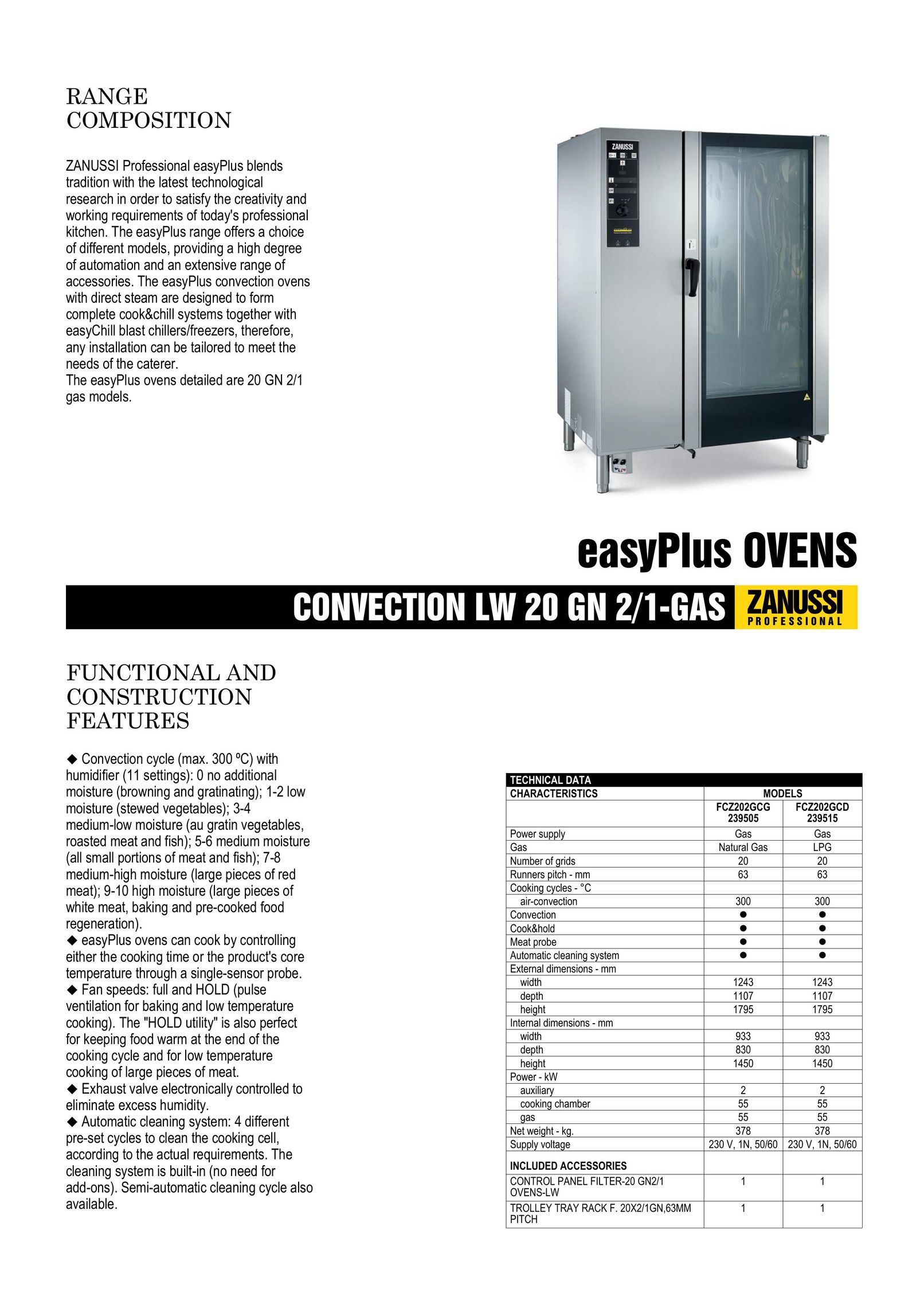 Zanussi 239515 Convection Oven User Manual