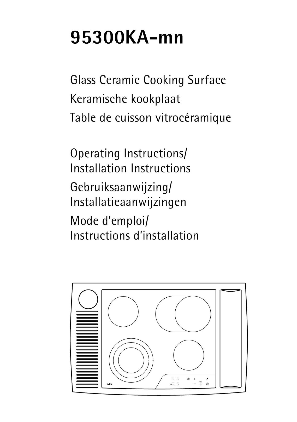 AEG 95300KA-MN Cooktop User Manual