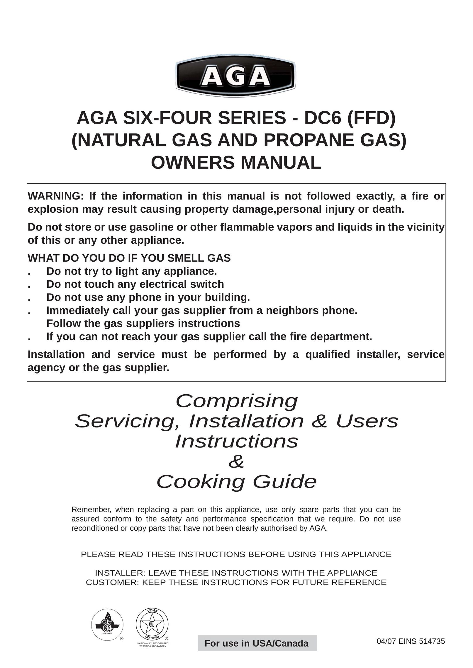 Aga Ranges DC6 Cooktop User Manual