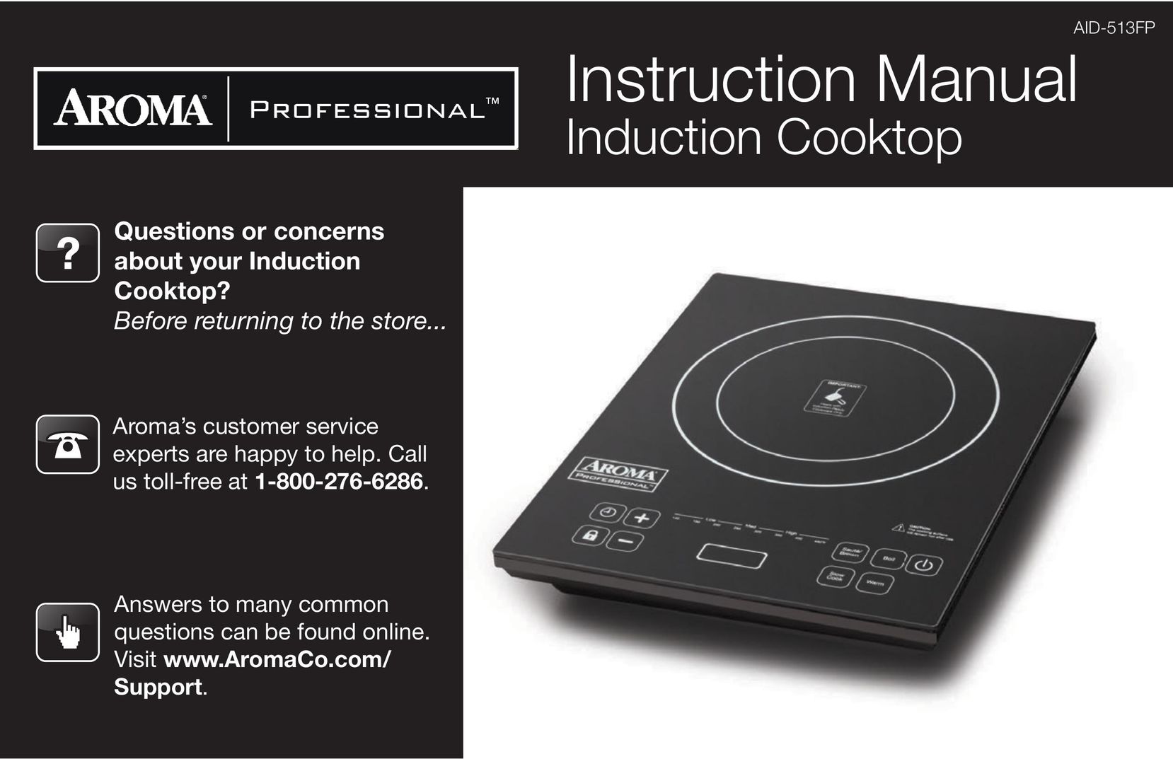 Aroma AID-513FP Cooktop User Manual