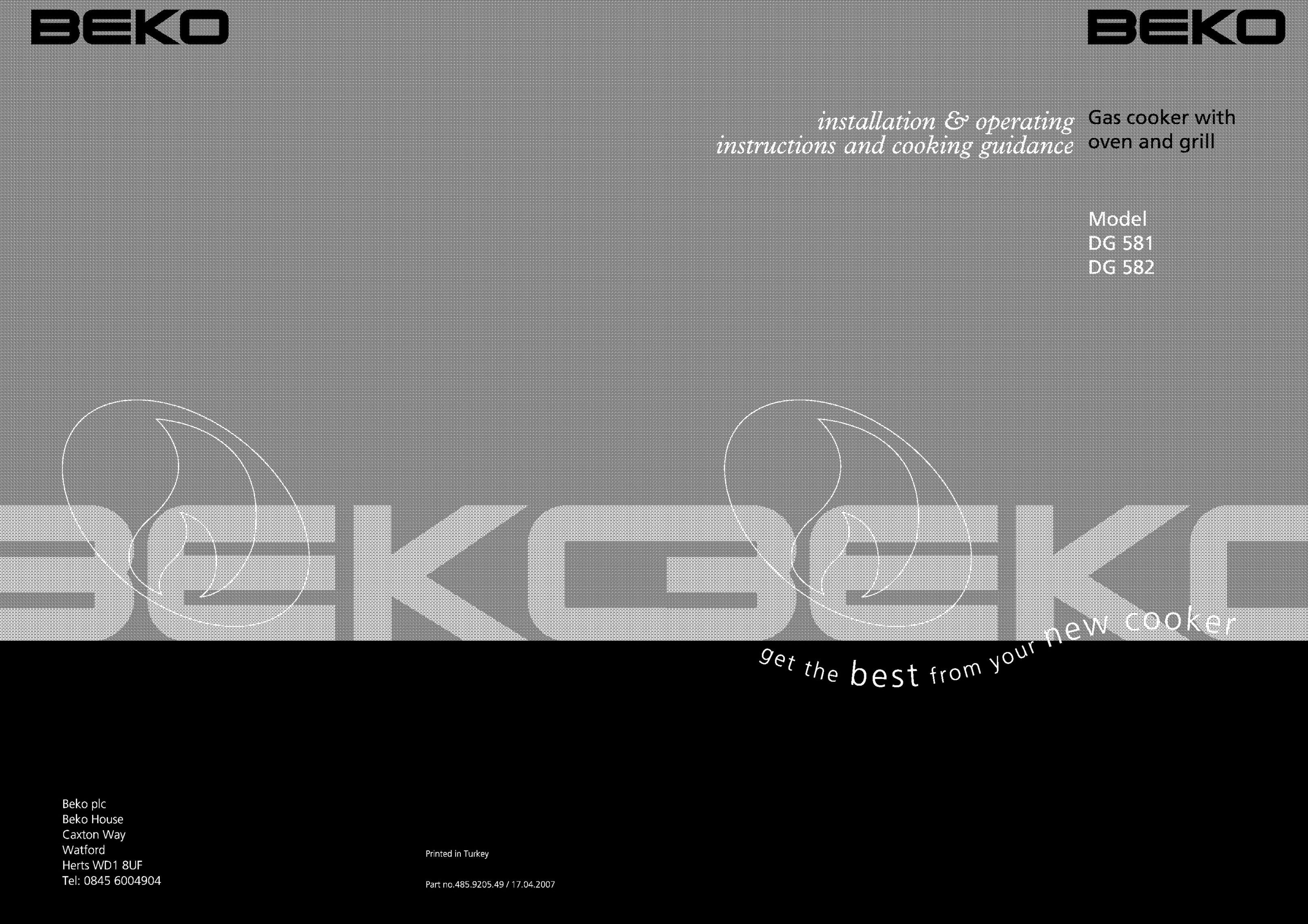 Beko DG581 Cooktop User Manual