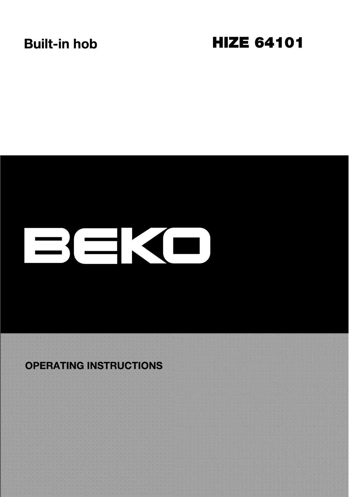 Beko HIZE 64101 Cooktop User Manual