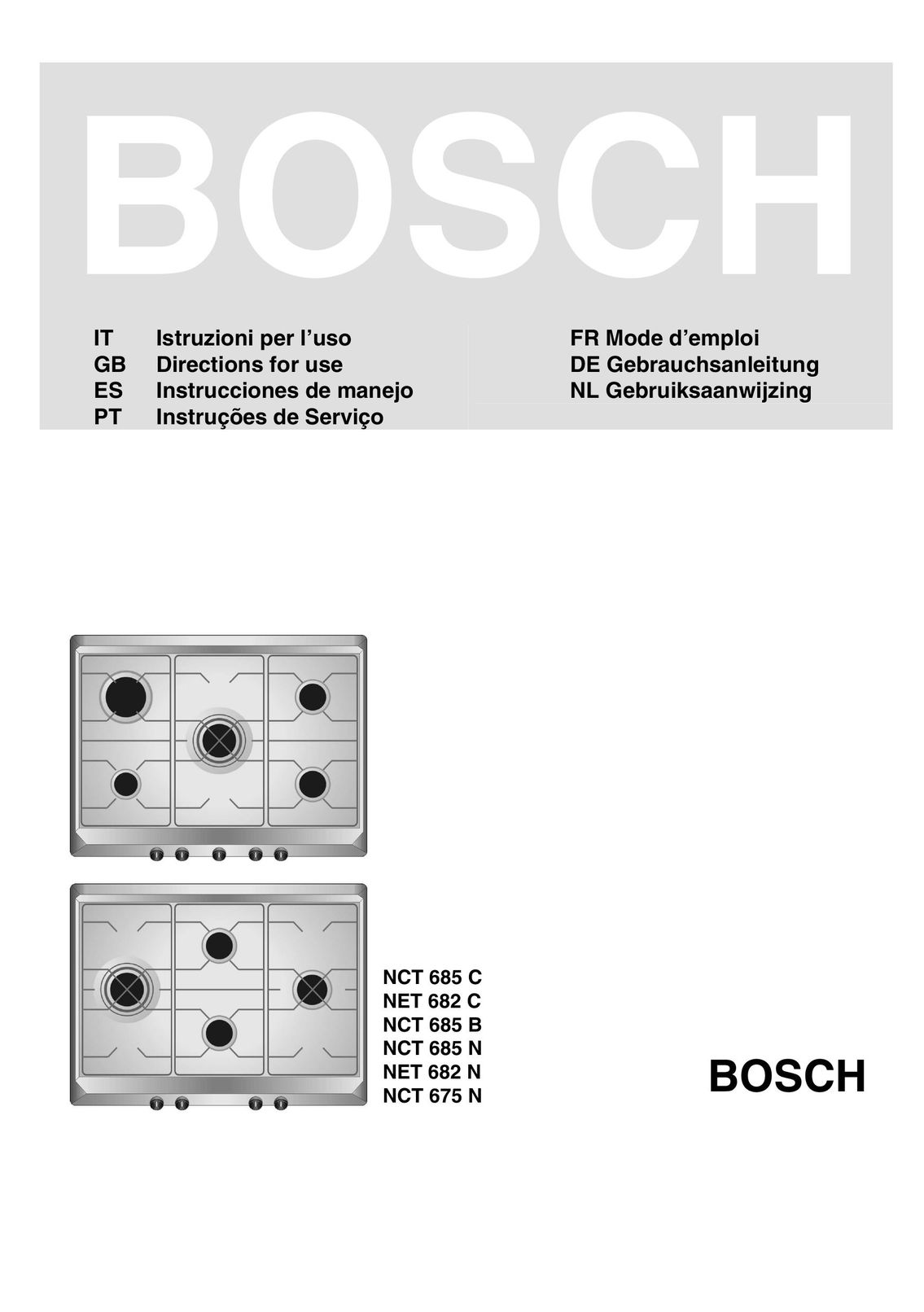 Bosch Appliances NET 682 N Cooktop User Manual