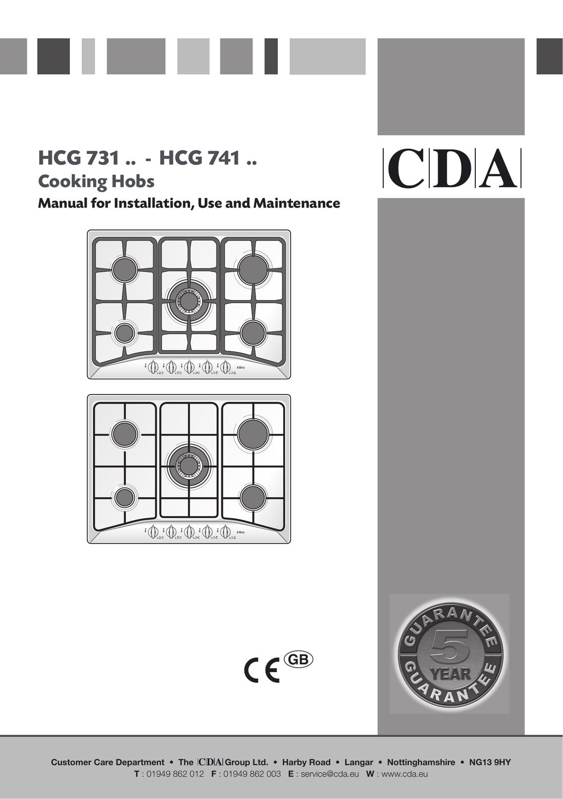 CDA HCG 731 Cooktop User Manual