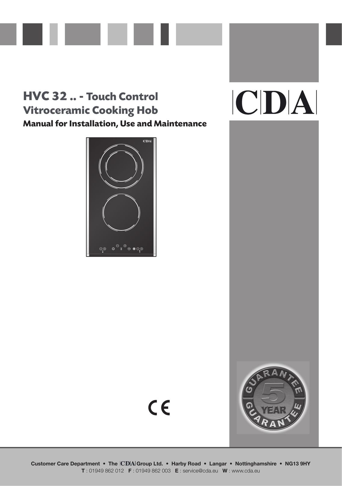 CDA HVC 32 Cooktop User Manual