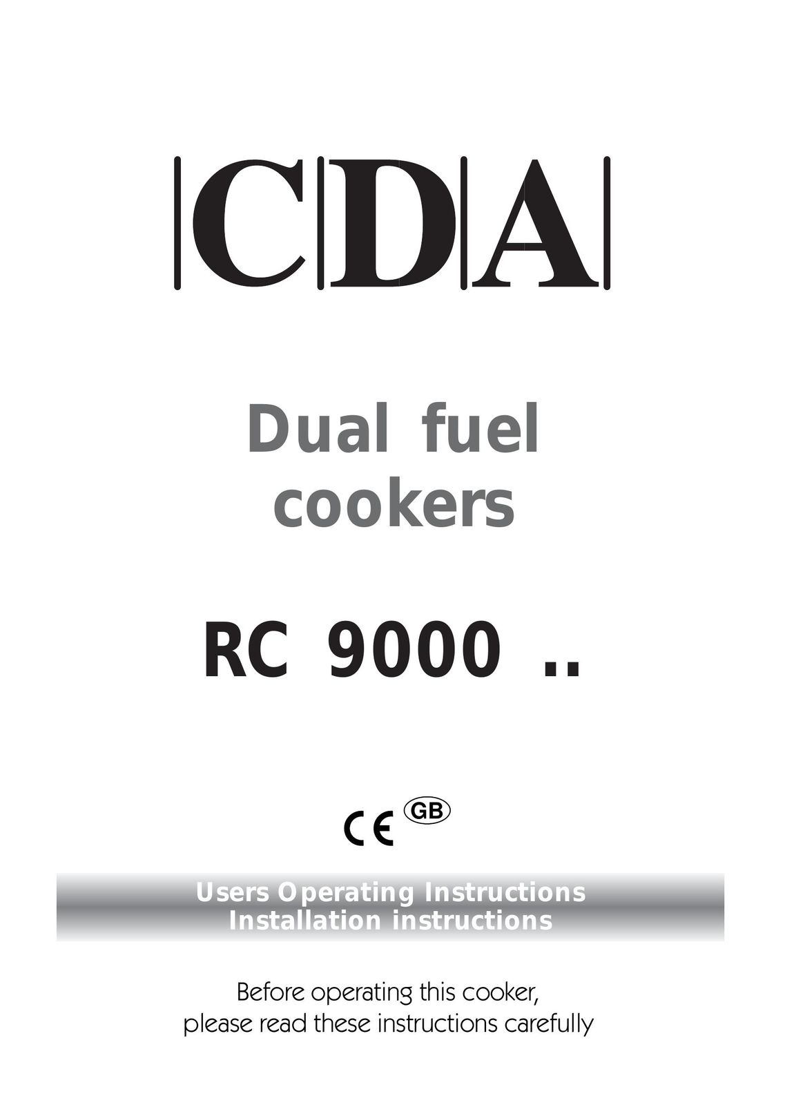 CDA RC 9000 Cooktop User Manual