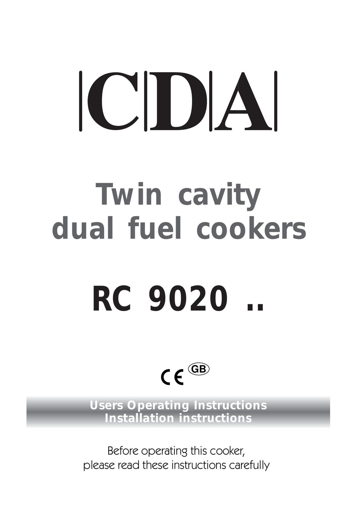 CDA RC 9020 Cooktop User Manual
