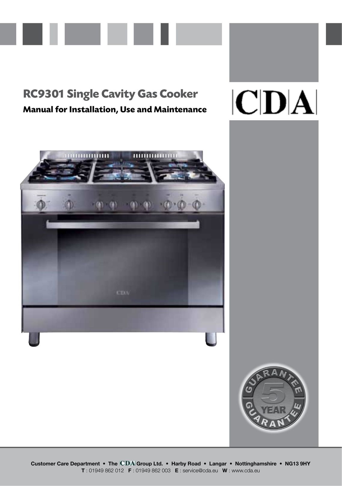 CDA RC9301 Cooktop User Manual