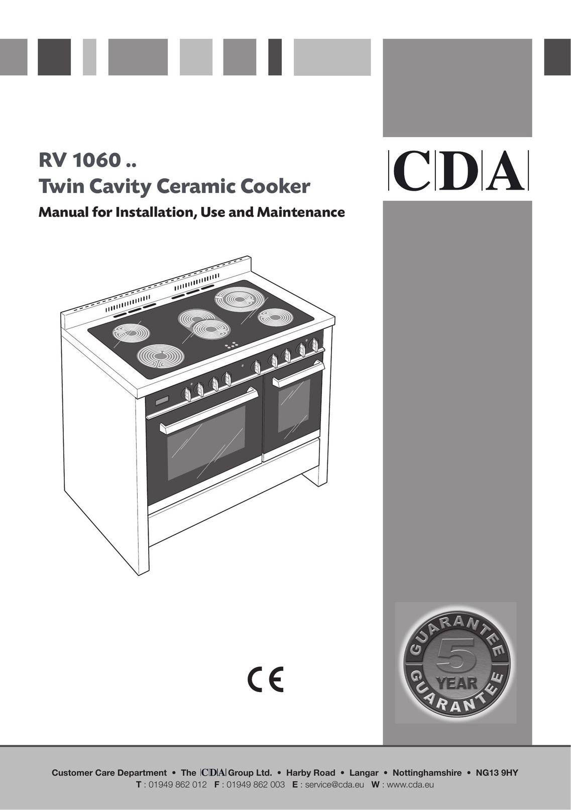 CDA RV 1060 Cooktop User Manual