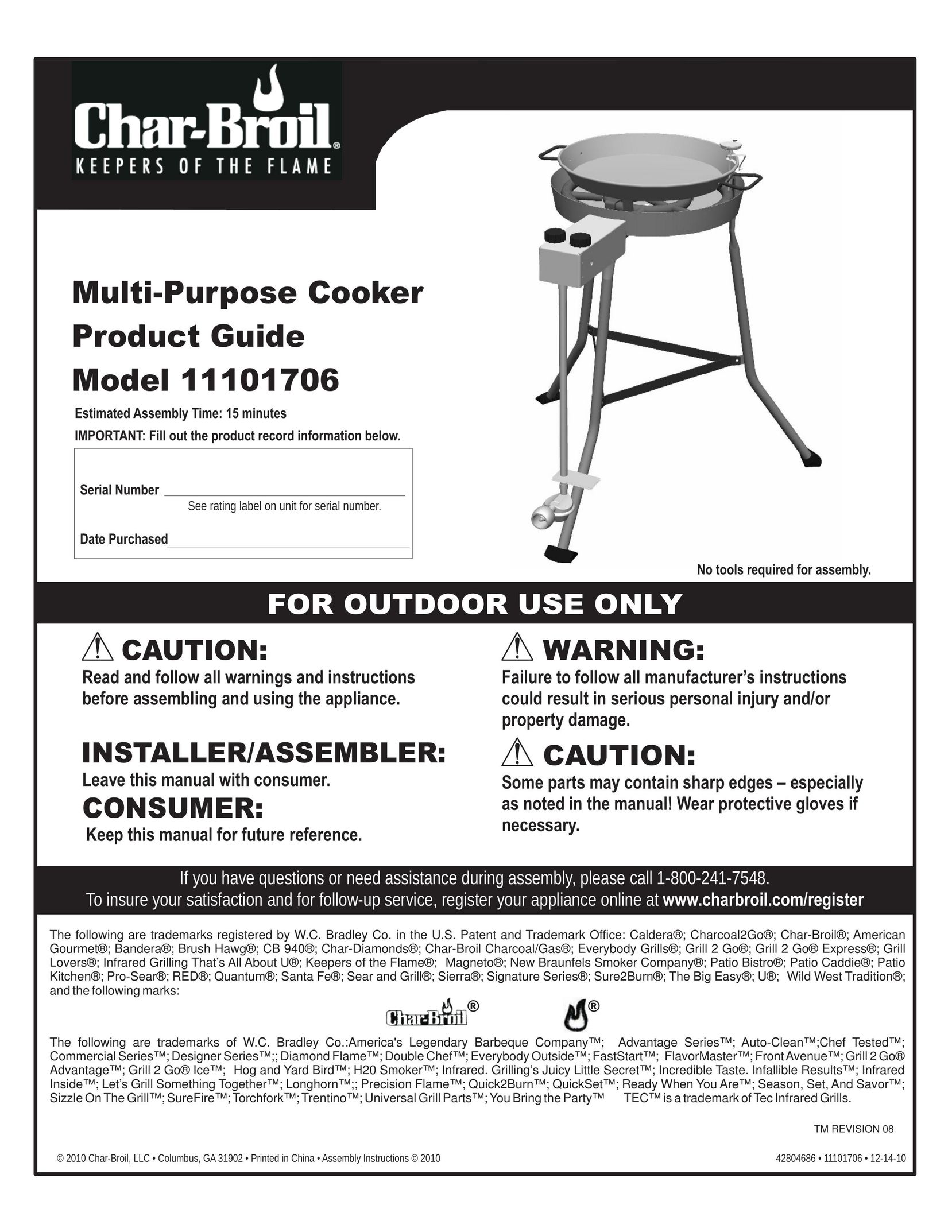 Char-Broil 11101706 Cooktop User Manual