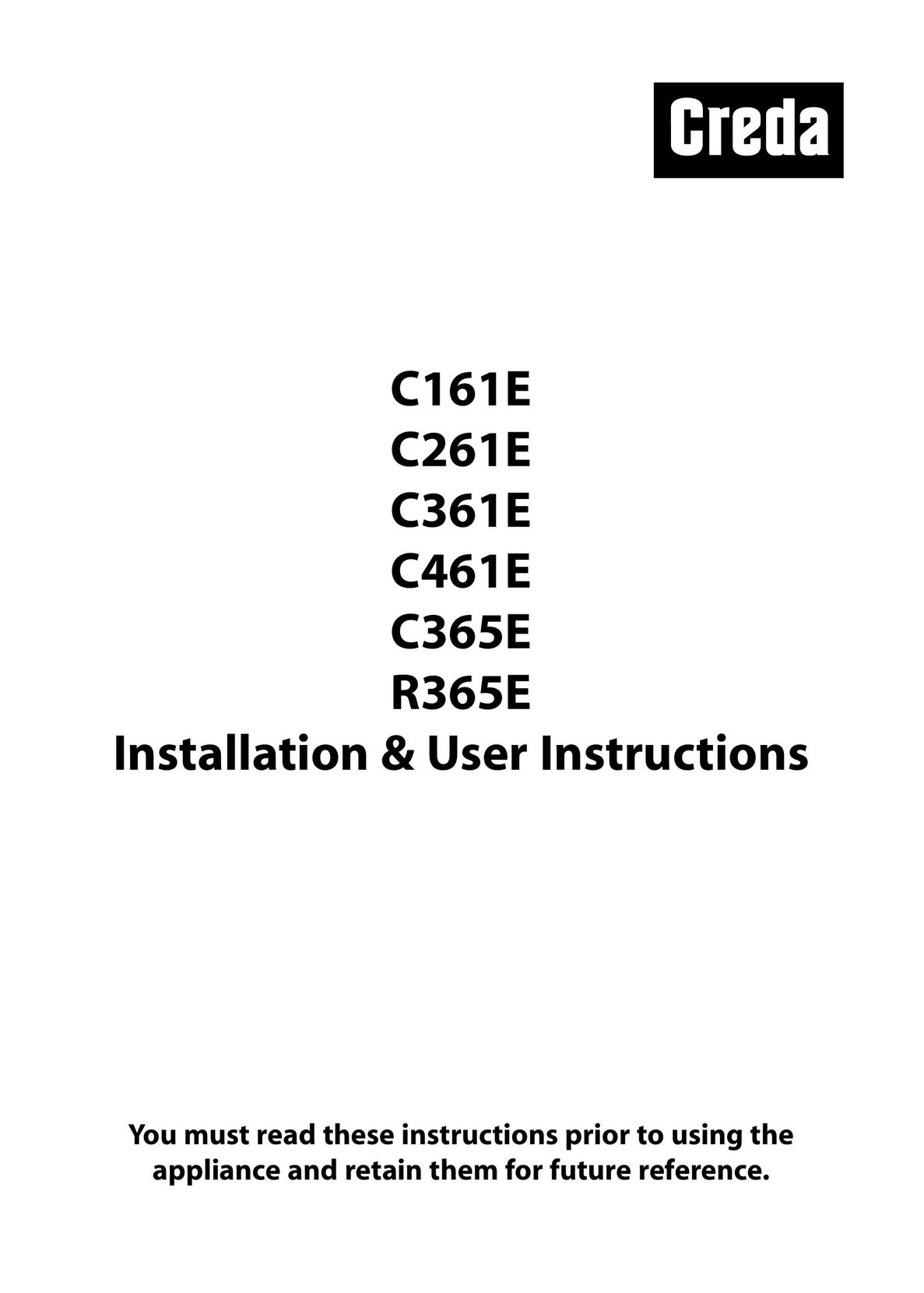 Creda C361E Cooktop User Manual
