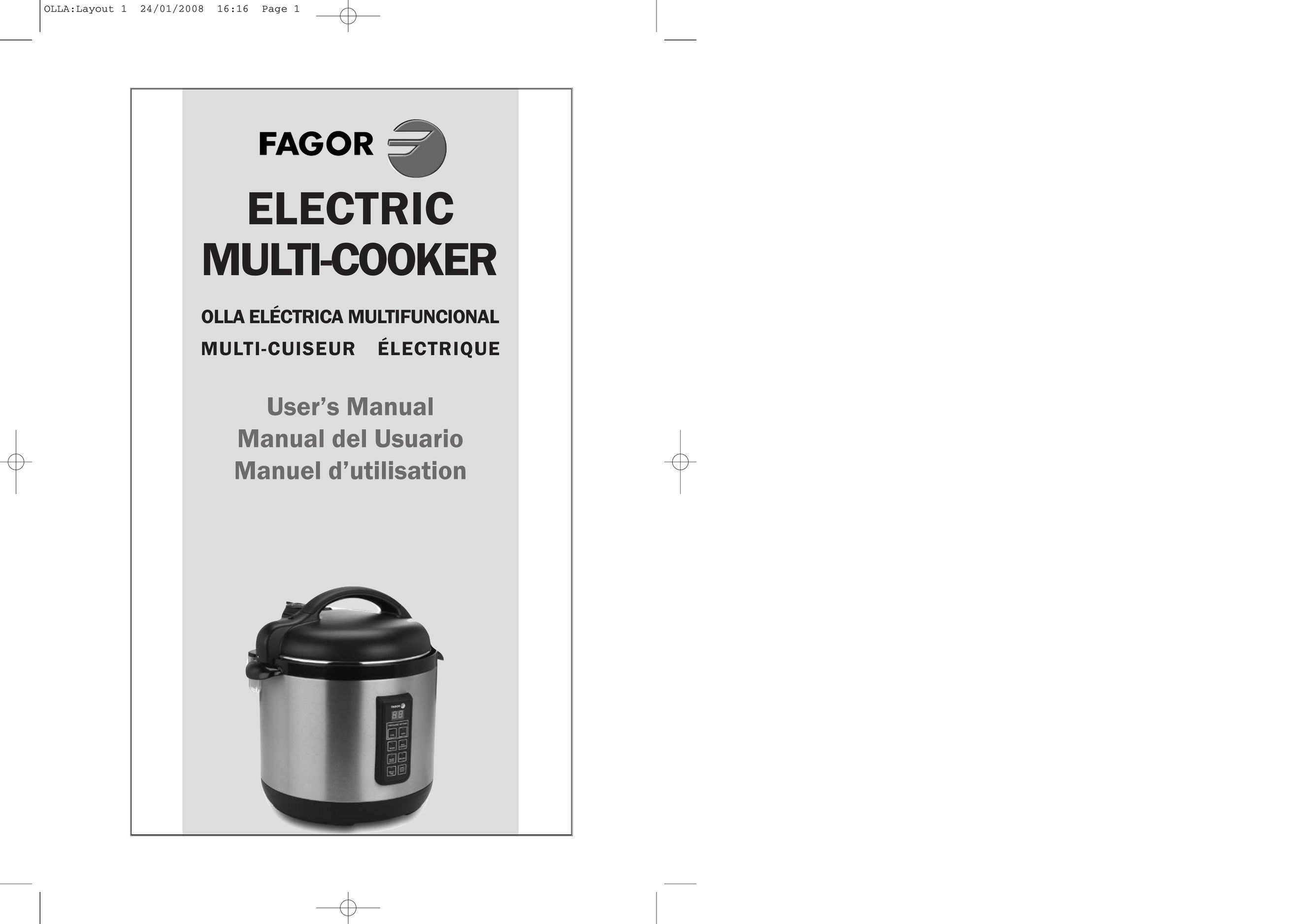 Fagor America Electric Multi-Cooker Cooktop User Manual