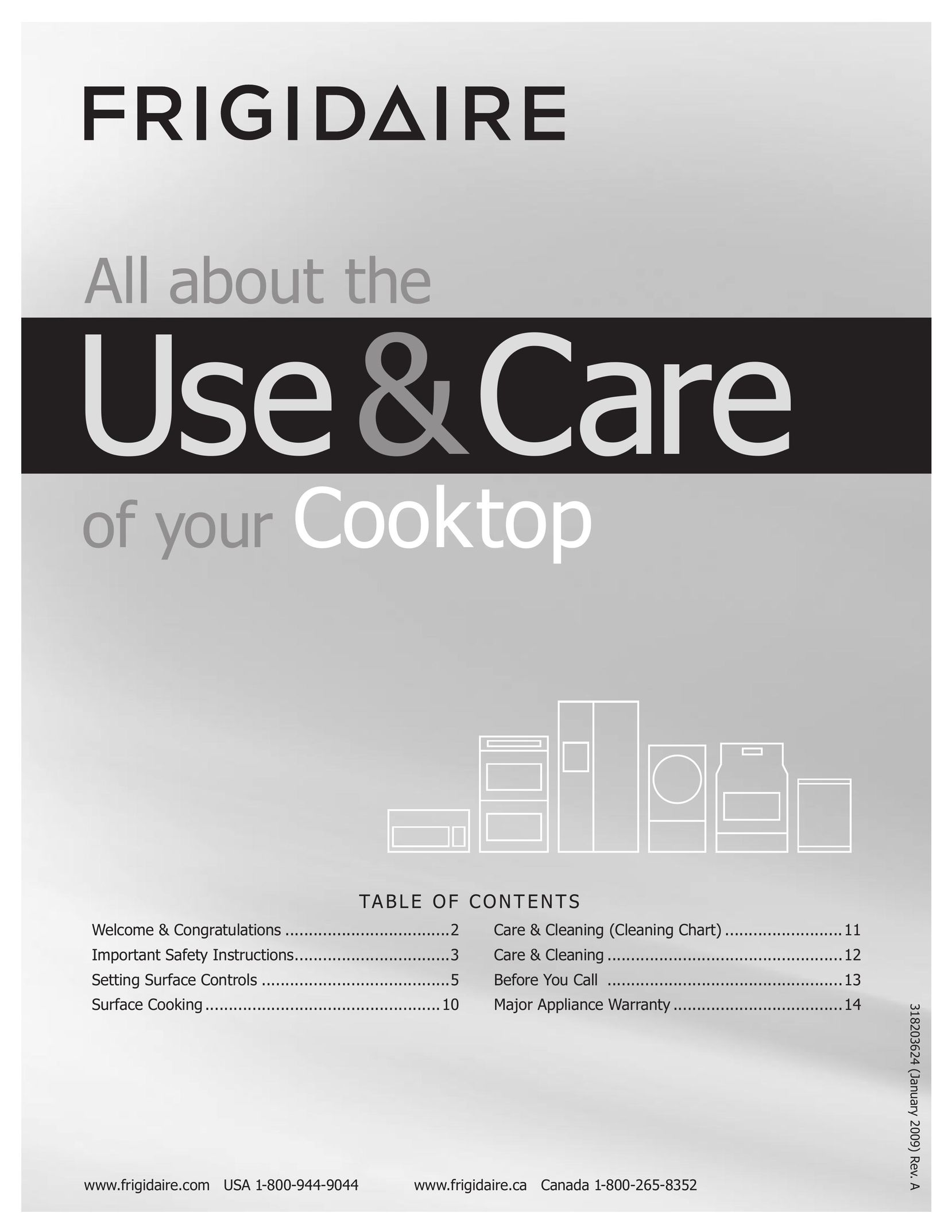 Frigidaire 318203624 Cooktop User Manual