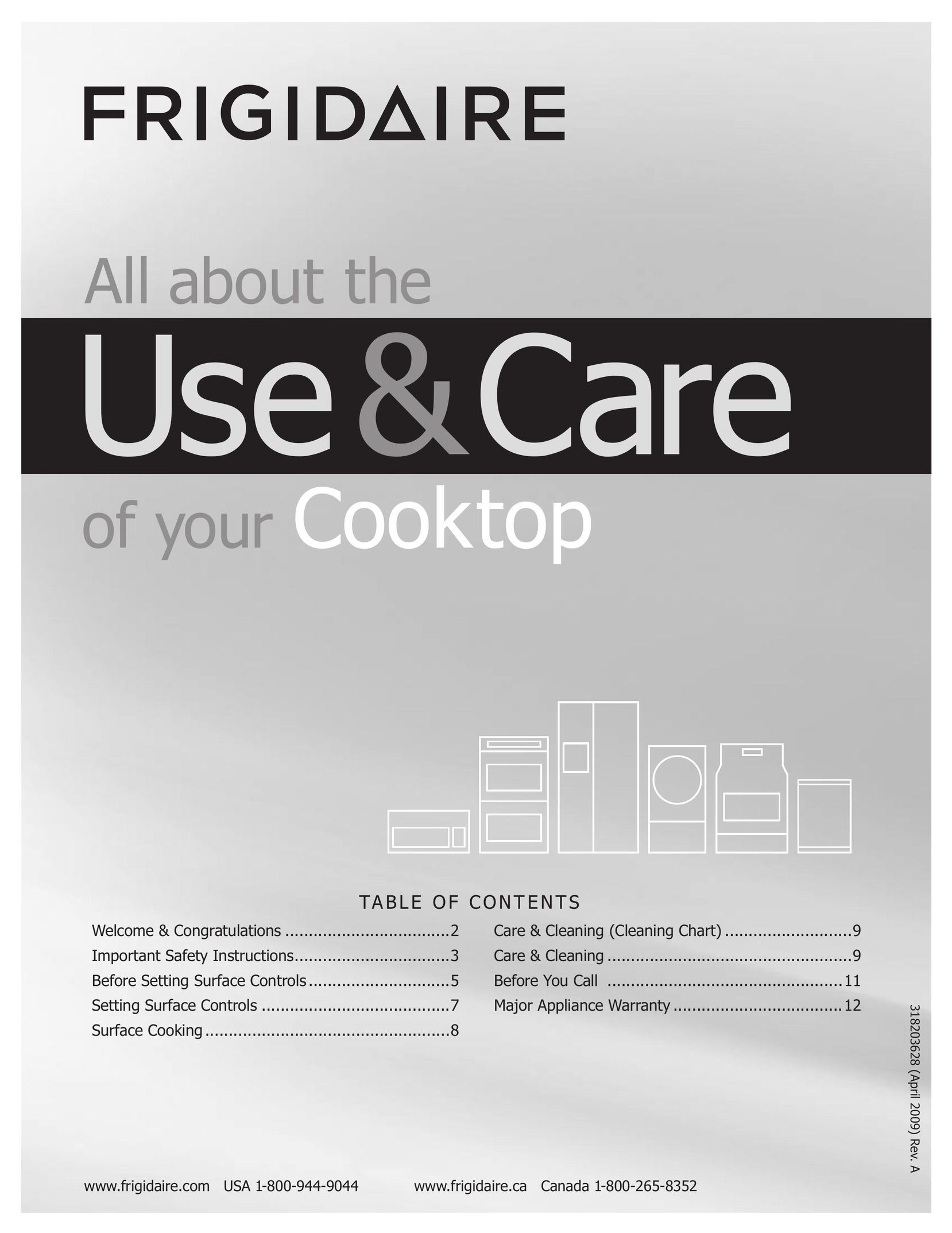 Frigidaire 318203628 Cooktop User Manual