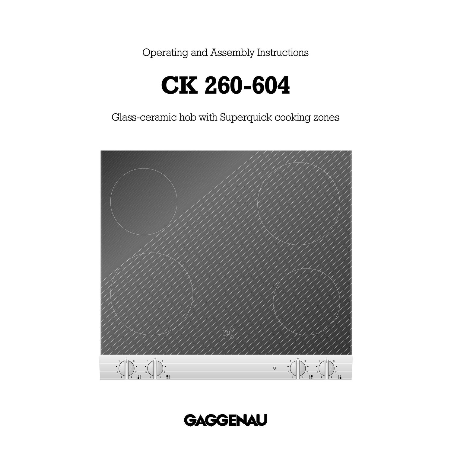 Gaggenau CK 260-604 Cooktop User Manual