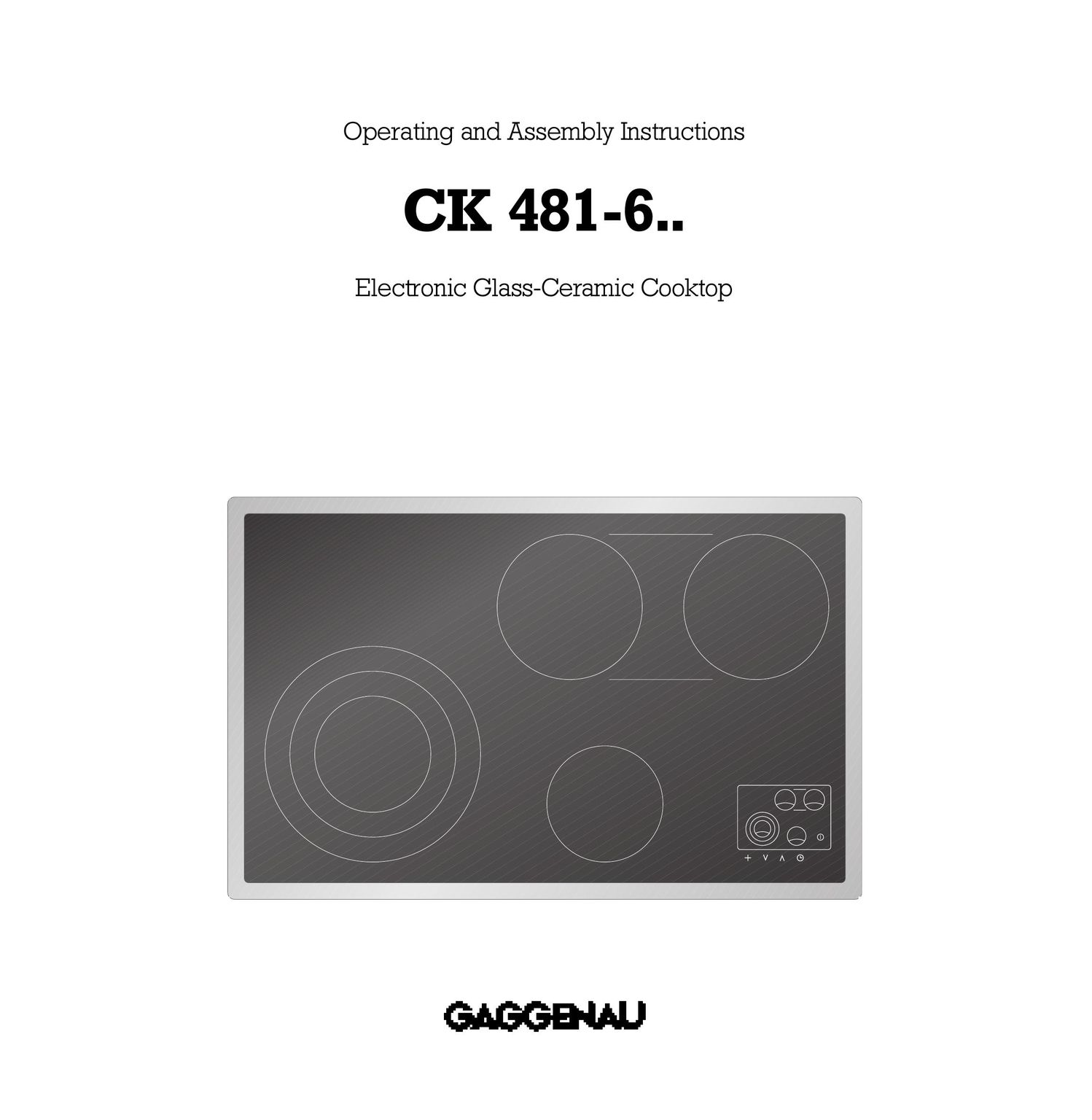 Gaggenau CK 481-6 Cooktop User Manual