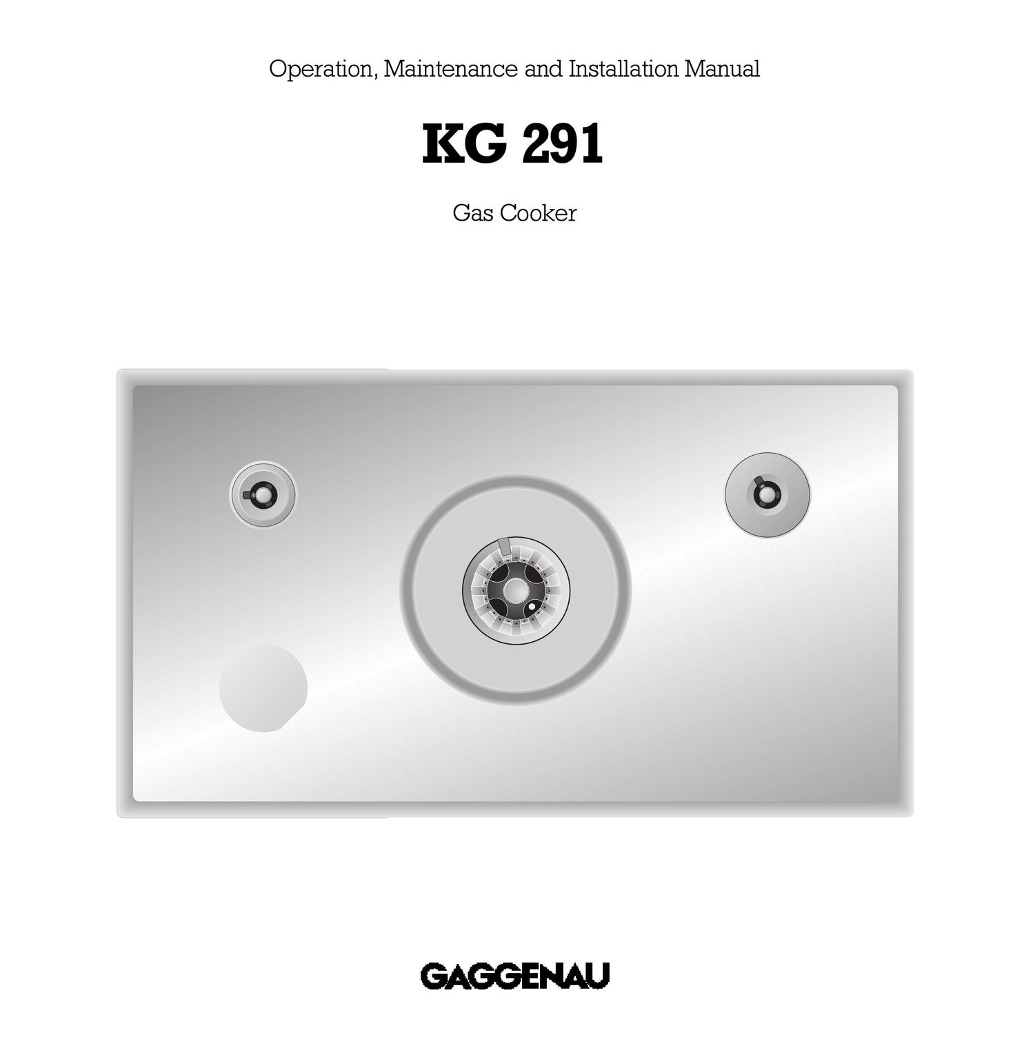 Gaggenau KG 291 Cooktop User Manual