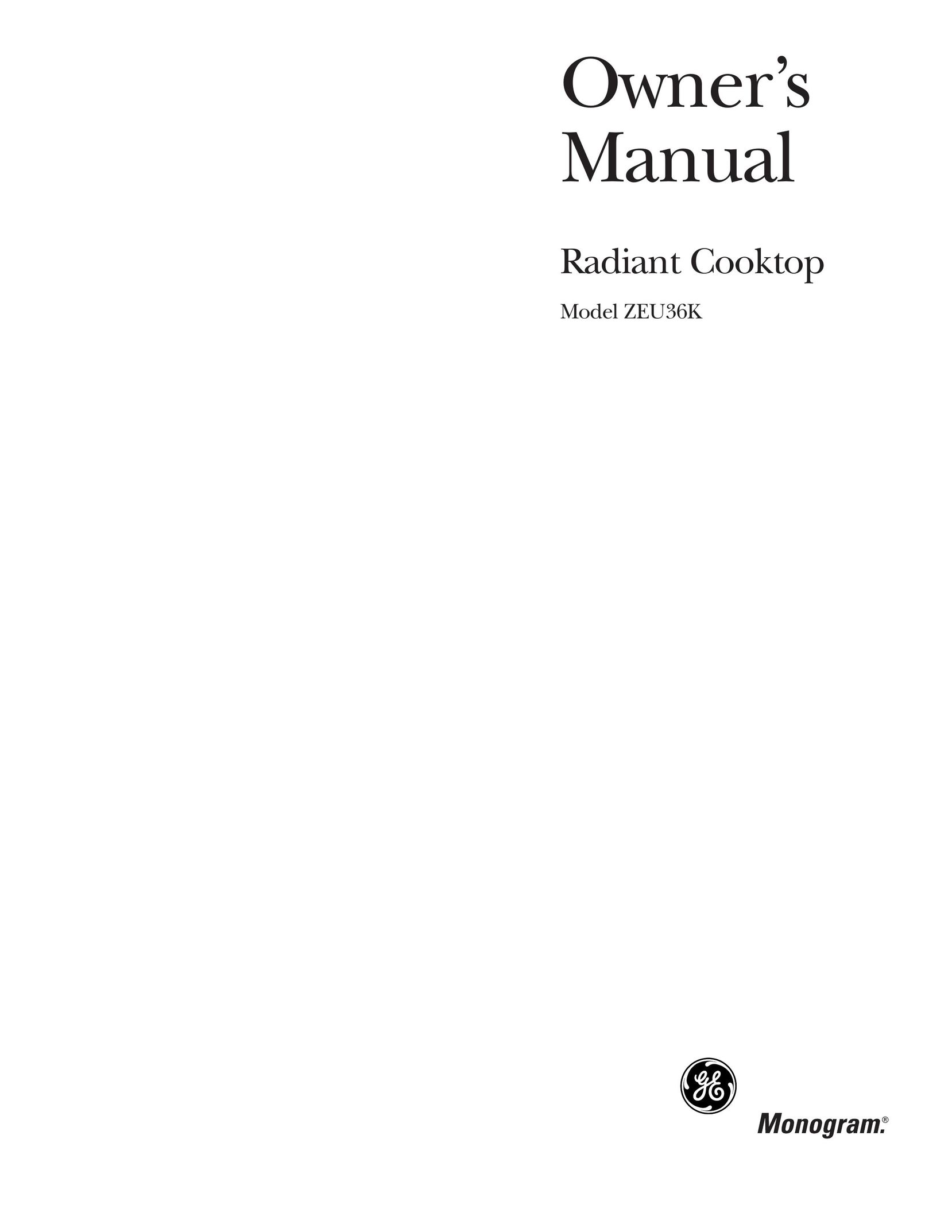 GE Monogram ZEU36K Cooktop User Manual