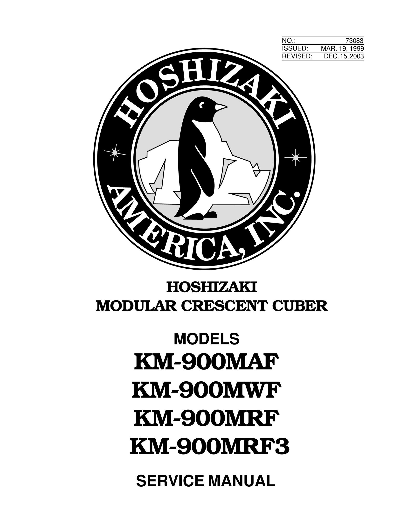 Hoshizaki KM-900MRF3 Cooktop User Manual