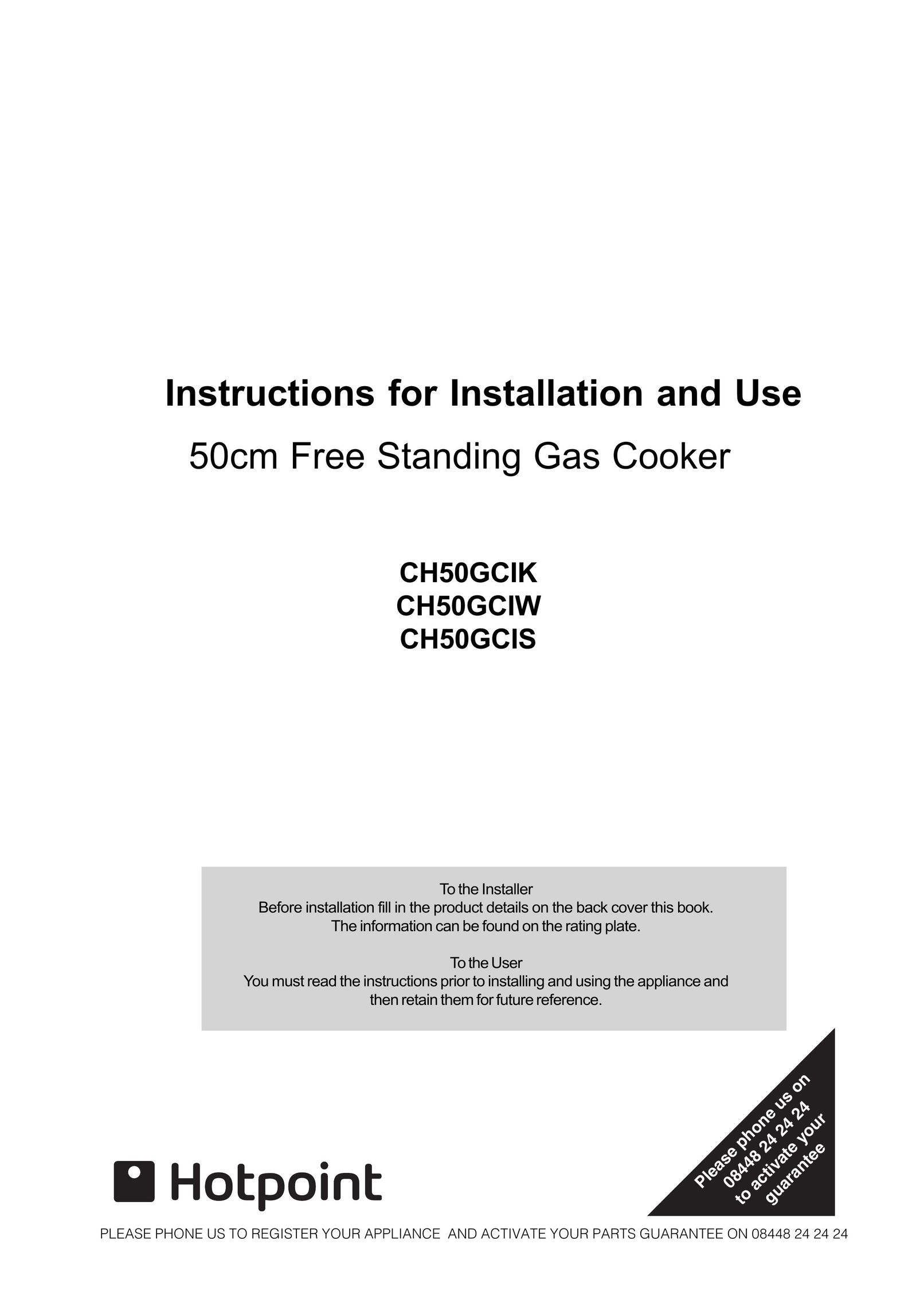 Hotpoint CH50GCIK Cooktop User Manual