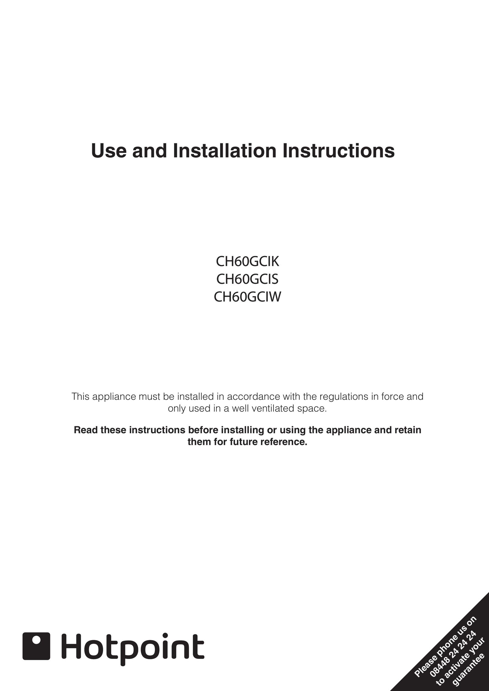 Hotpoint CH60GCIS Cooktop User Manual