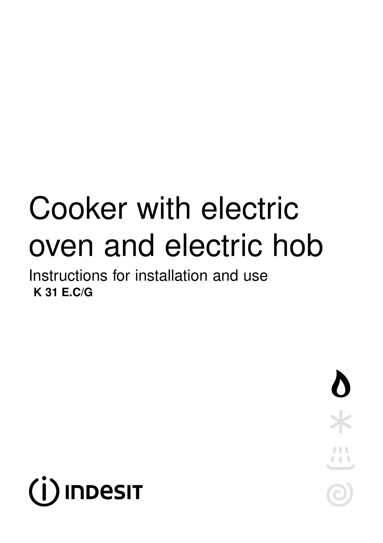 Indesit K31ECG Cooktop User Manual
