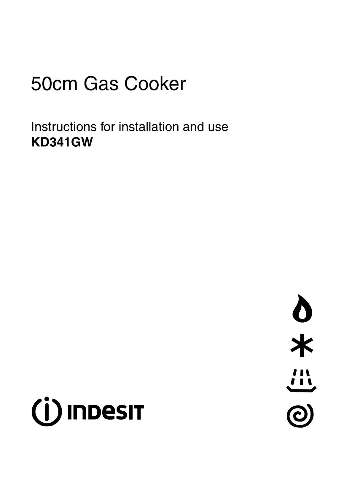 Indesit KD341GW Cooktop User Manual