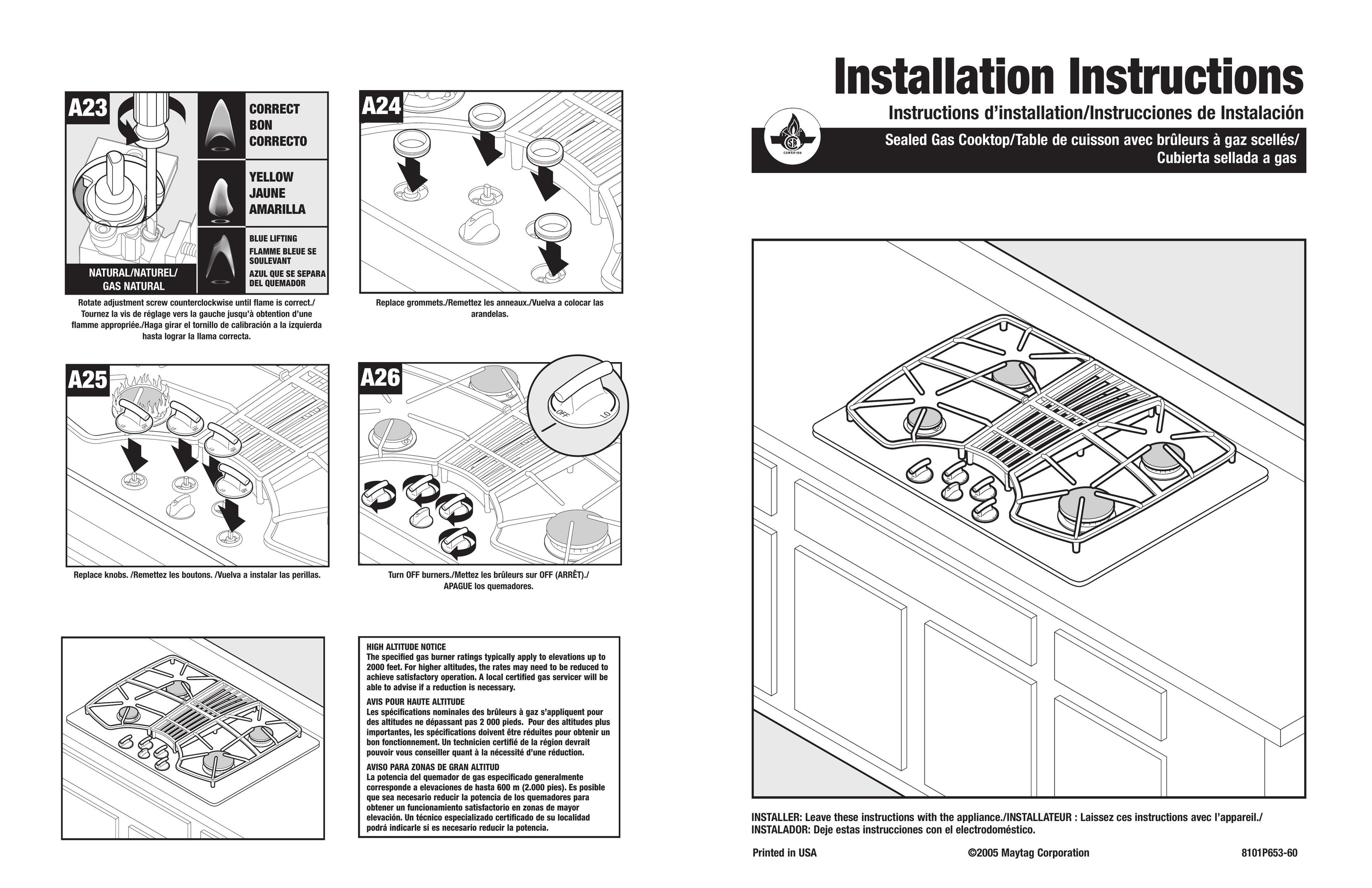 Jenn-Air 8101P653-60 Cooktop User Manual