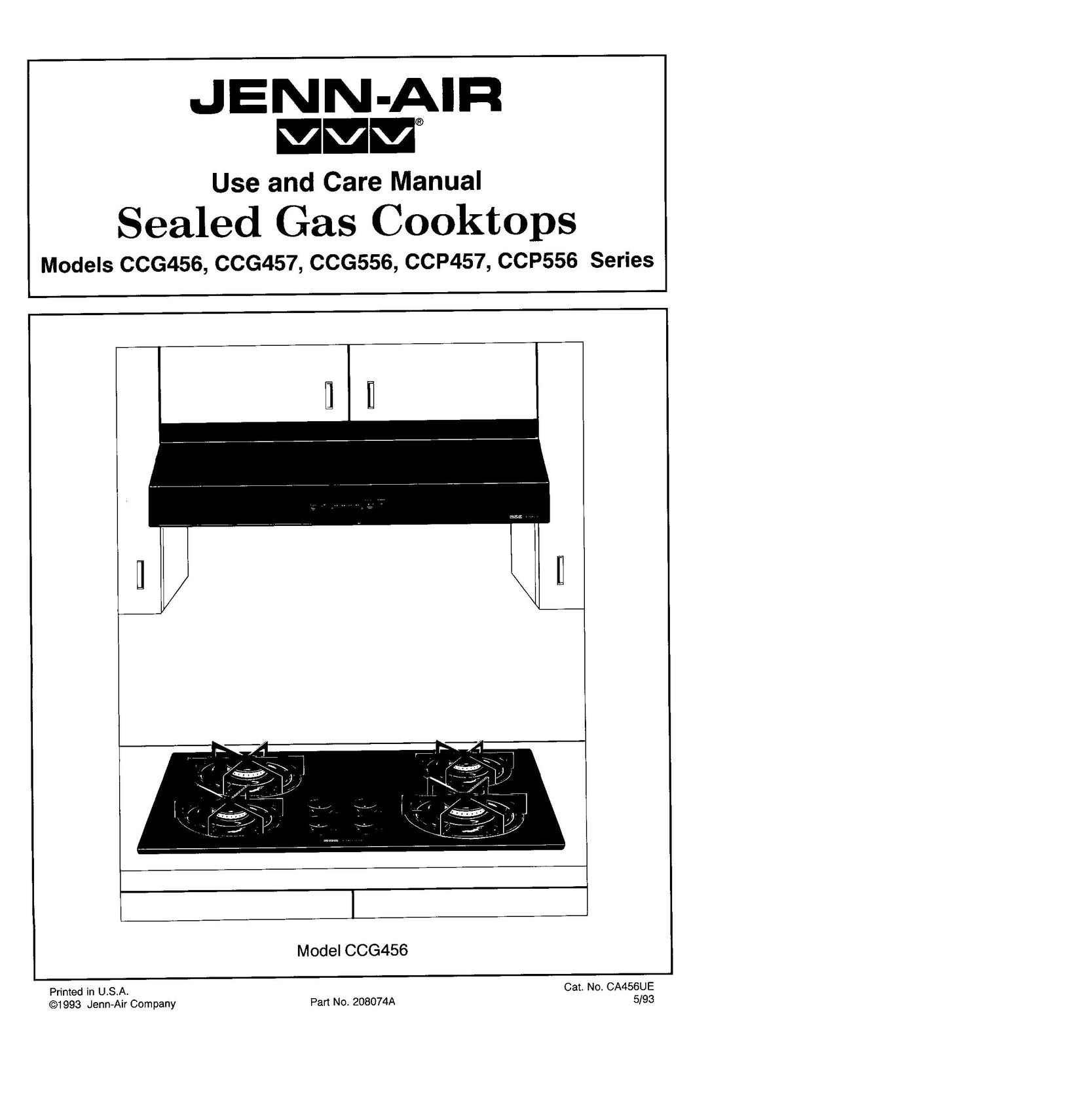 Jenn-Air CCG456 Cooktop User Manual
