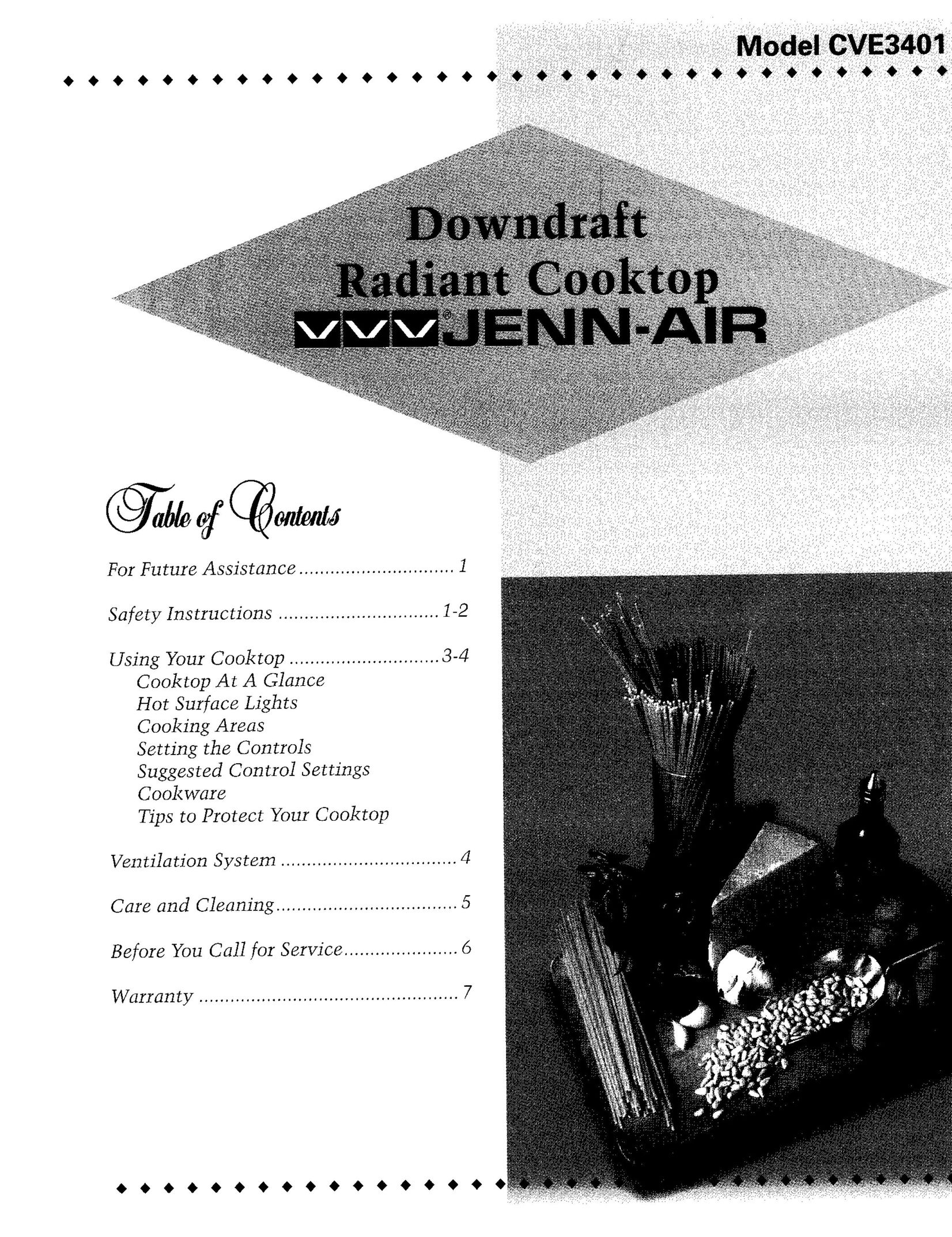 Jenn-Air CVE3401 Cooktop User Manual