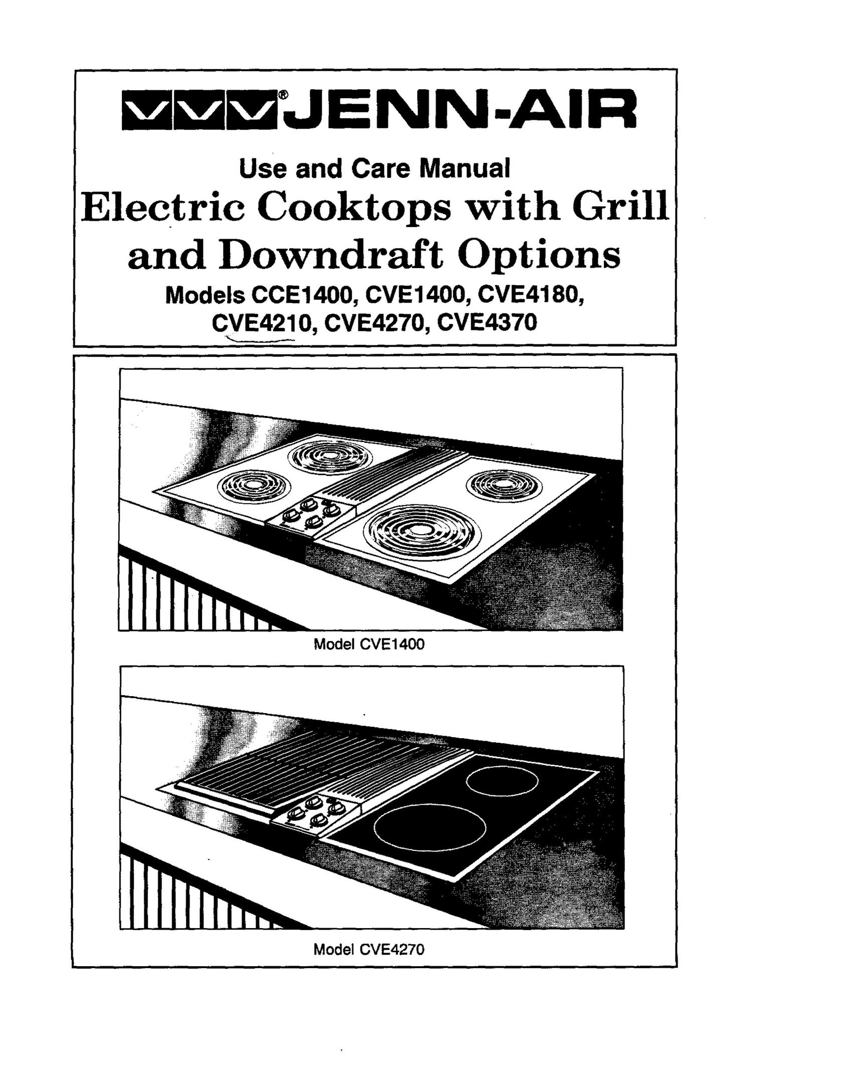 Jenn-Air CVE4180 Cooktop User Manual