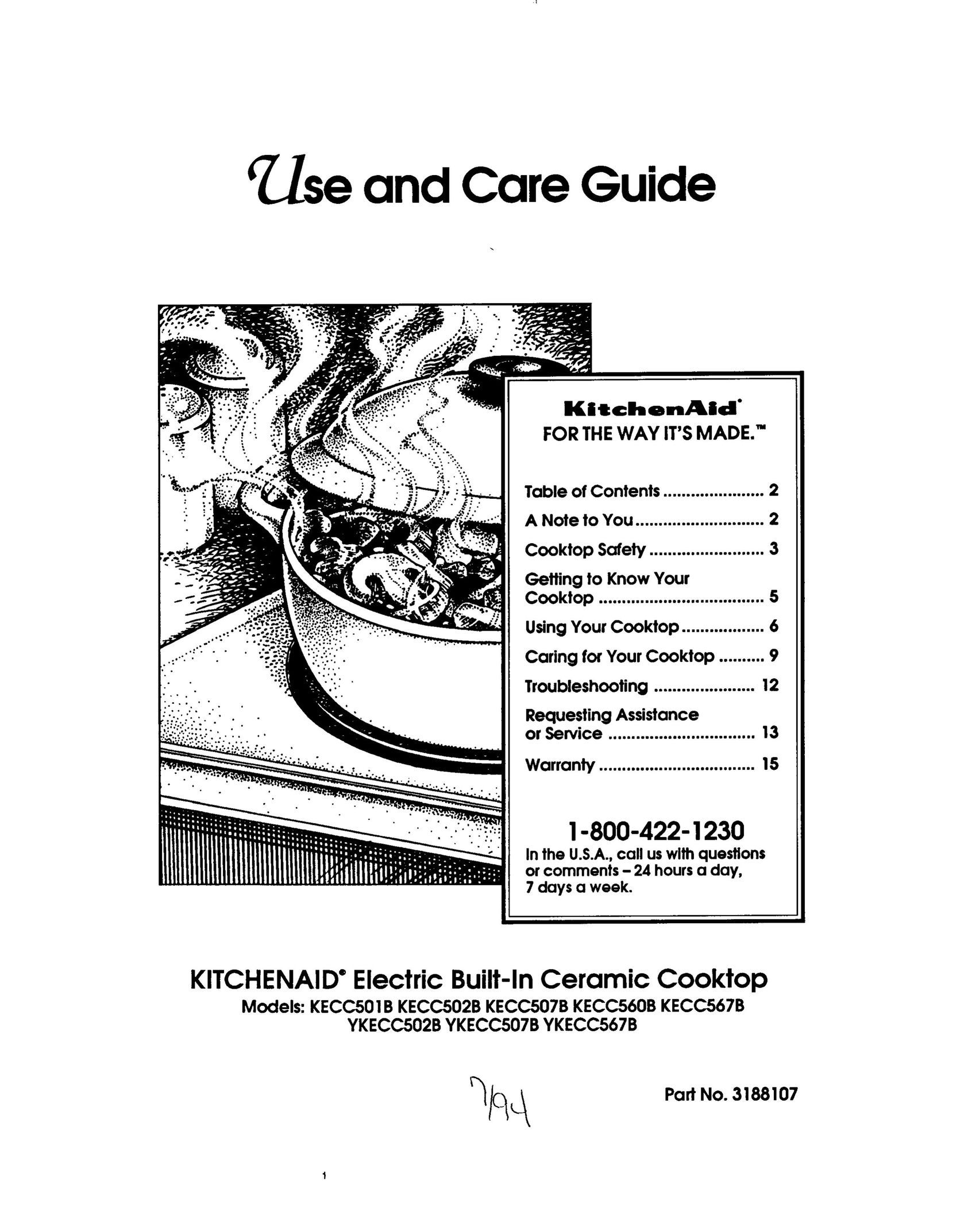 KitchenAid KECC502B Cooktop User Manual
