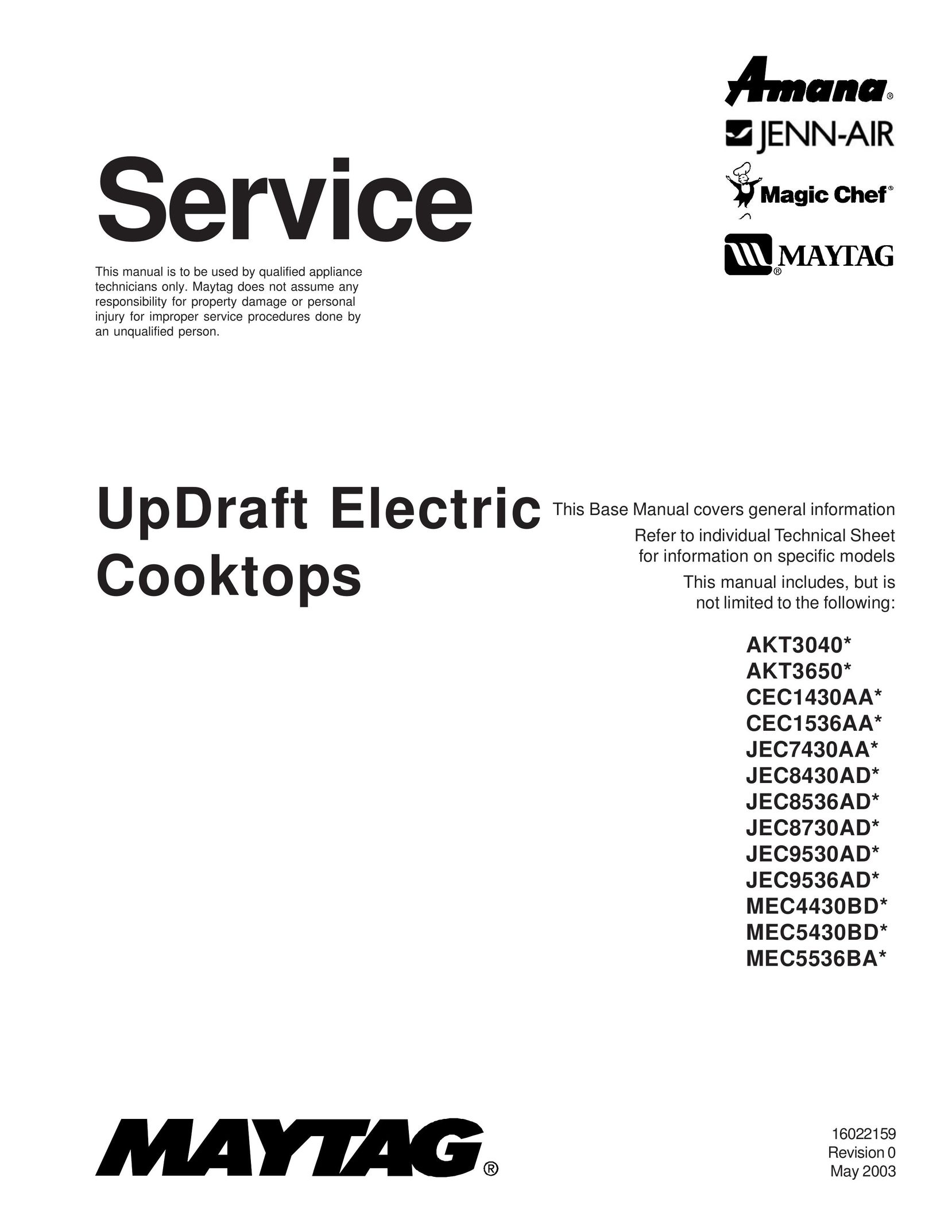 Maytag CEC1430AA Cooktop User Manual