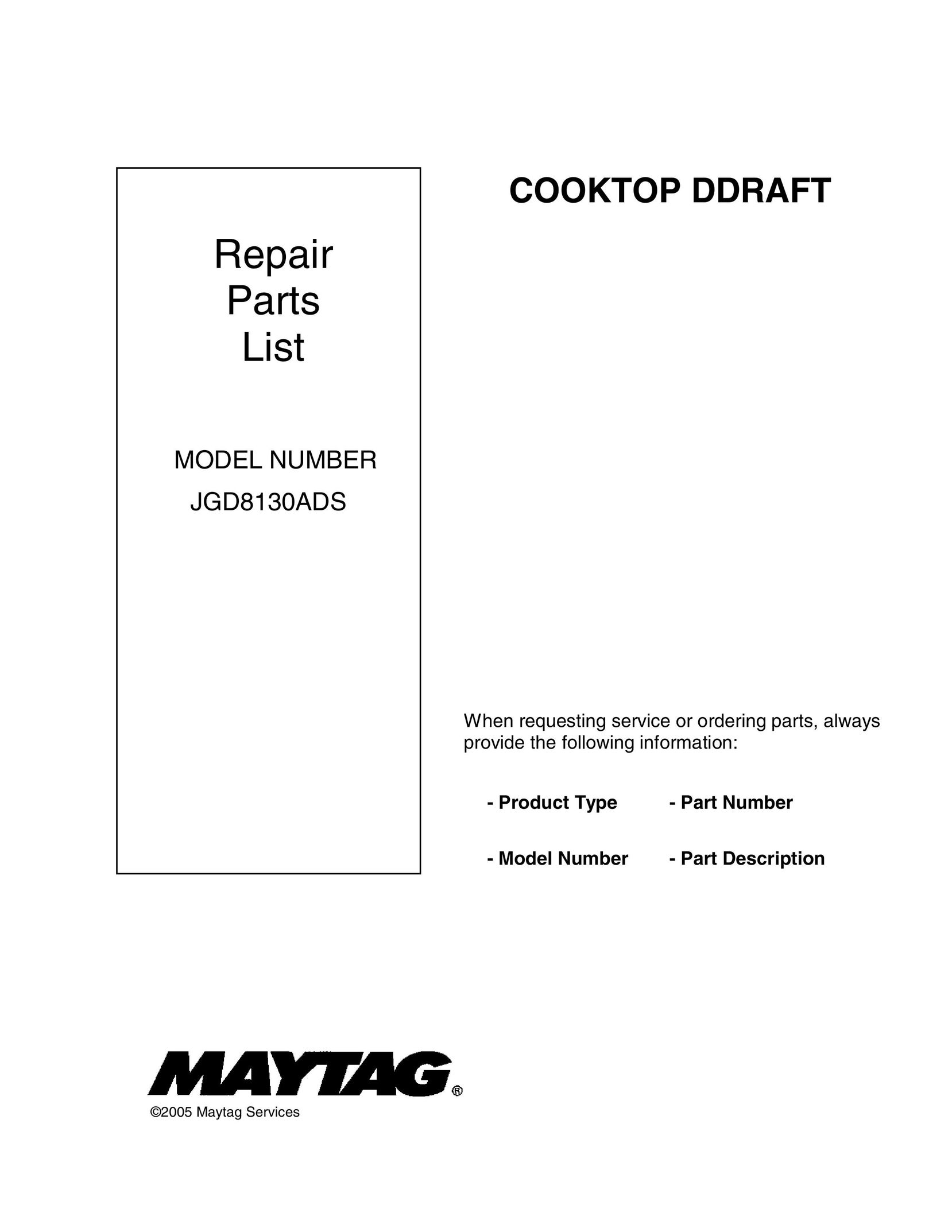 Maytag JGD8130ADS Cooktop User Manual