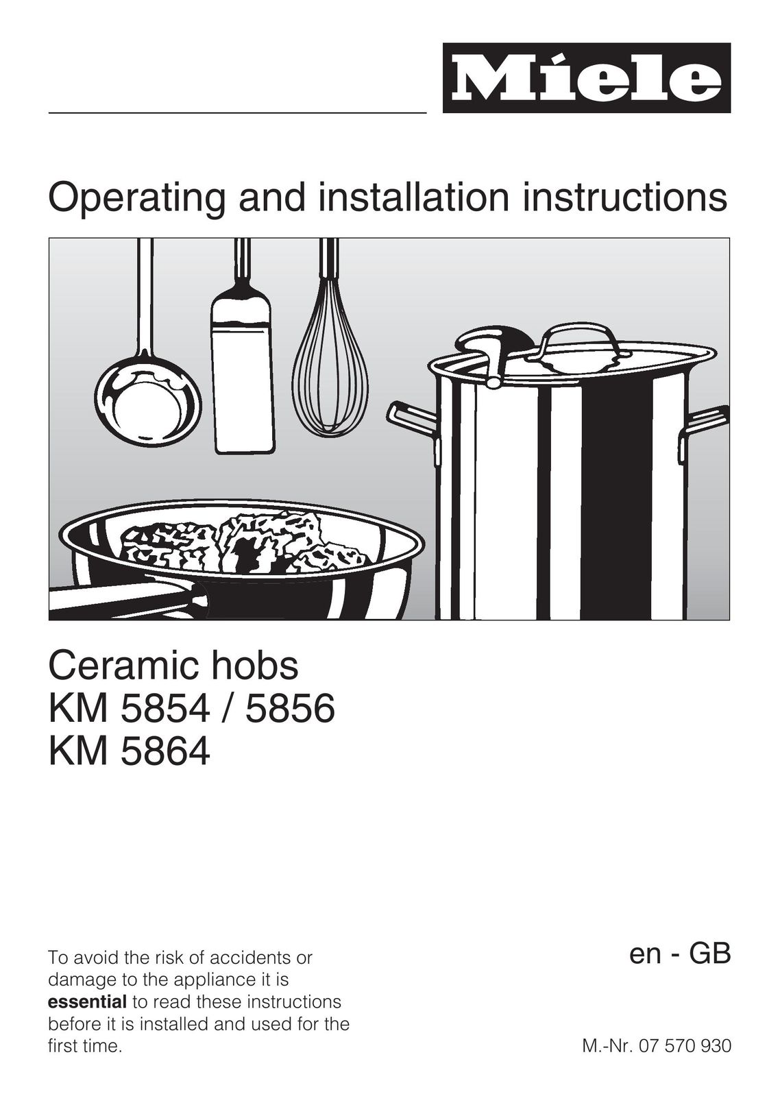 Miele 5856 Cooktop User Manual