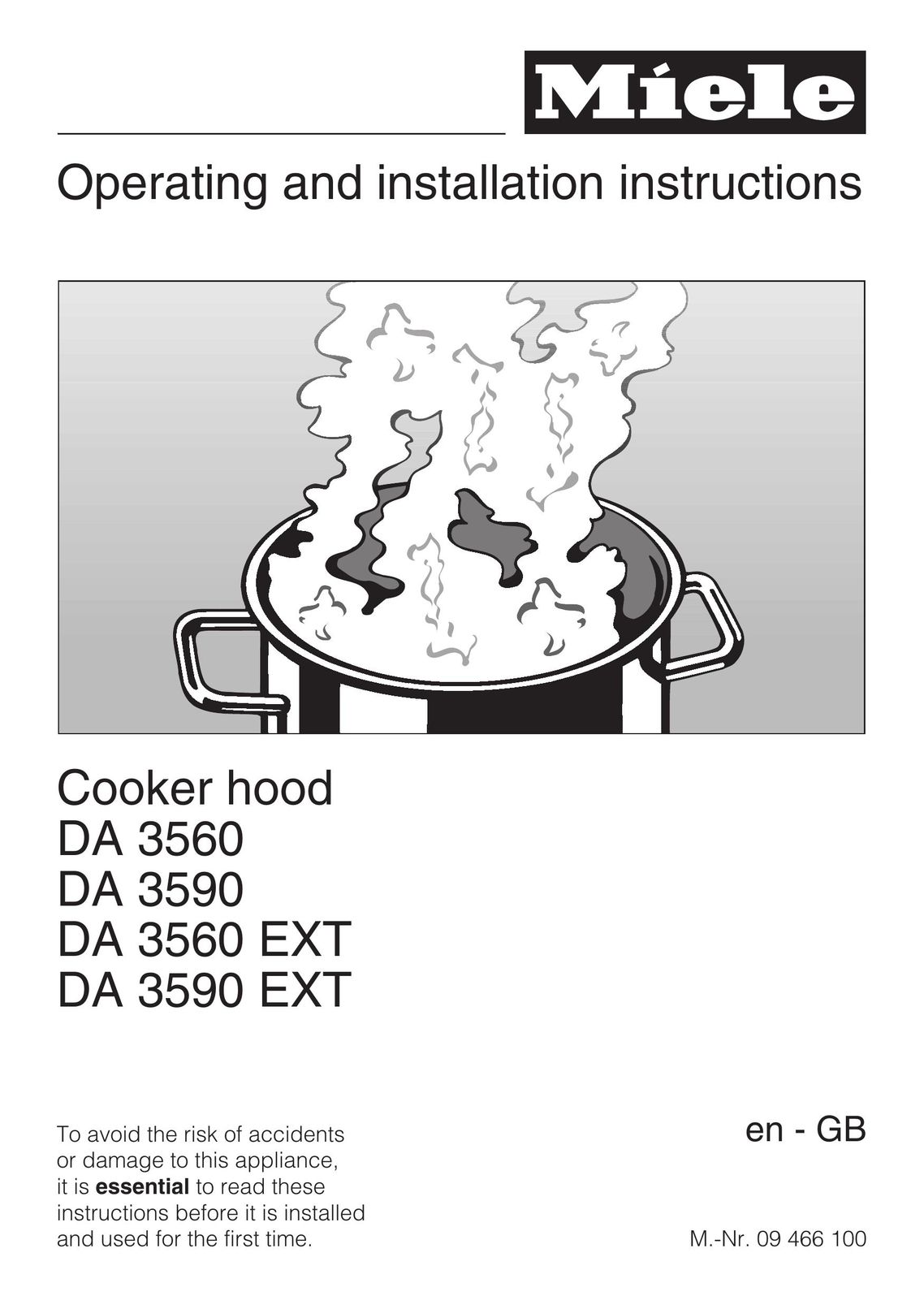 Miele DA 3560 Cooktop User Manual