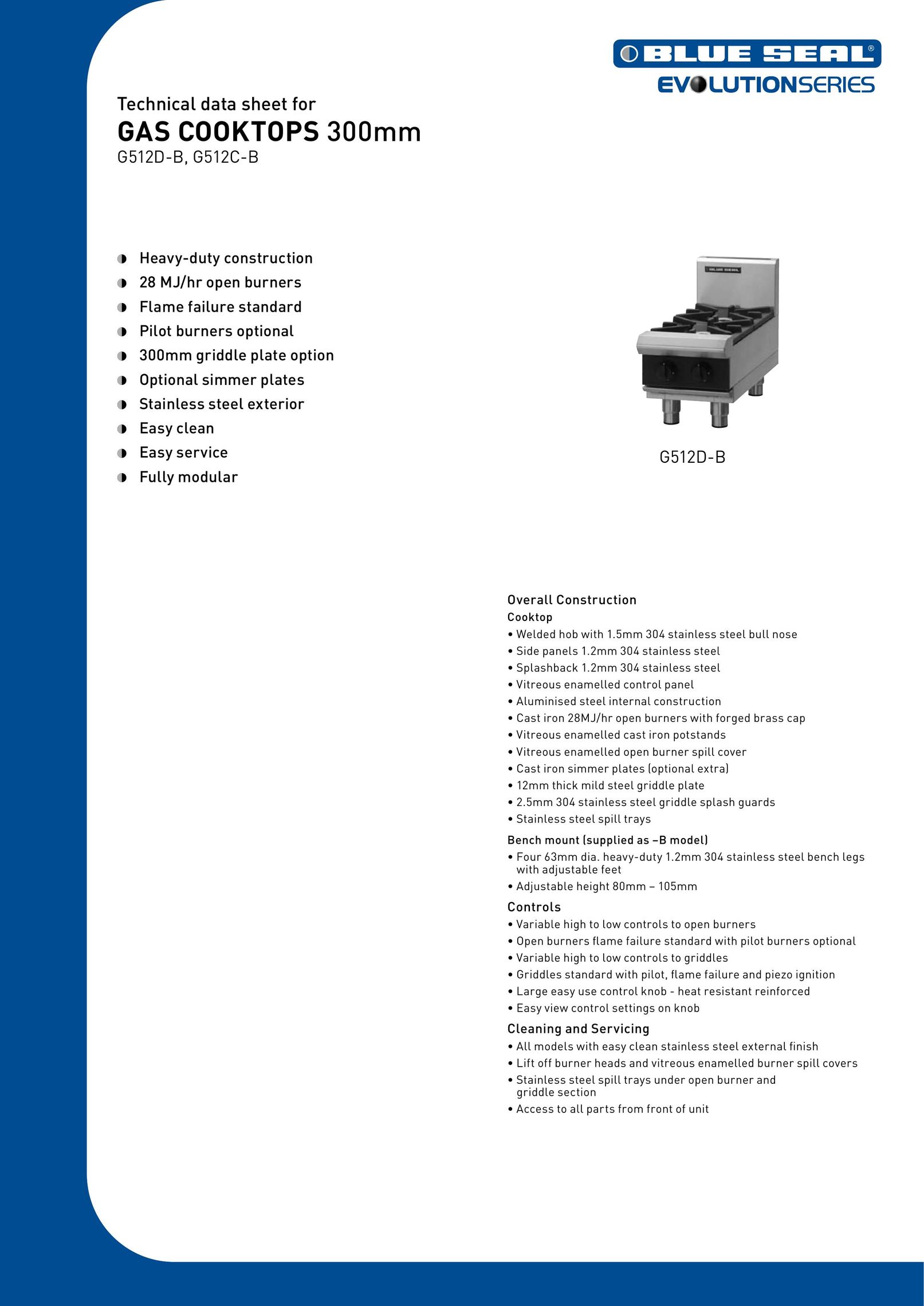Moffat G512D-B Cooktop User Manual