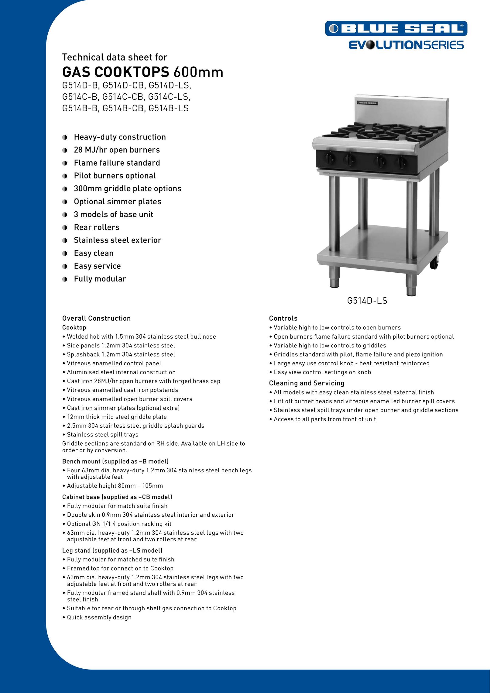 Moffat G514B-LS Cooktop User Manual