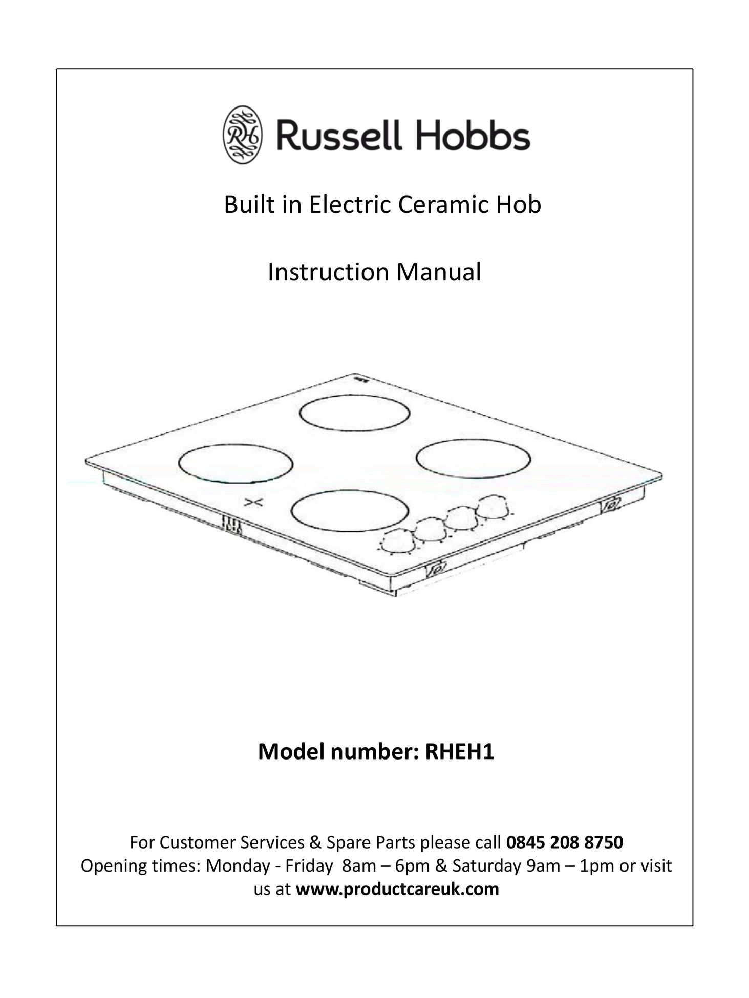 Russell Hobbs RHEH1 Cooktop User Manual