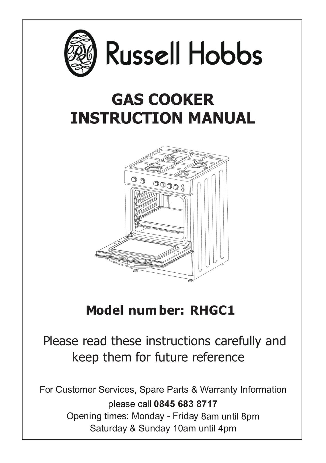 Russell Hobbs RHGC1 Cooktop User Manual