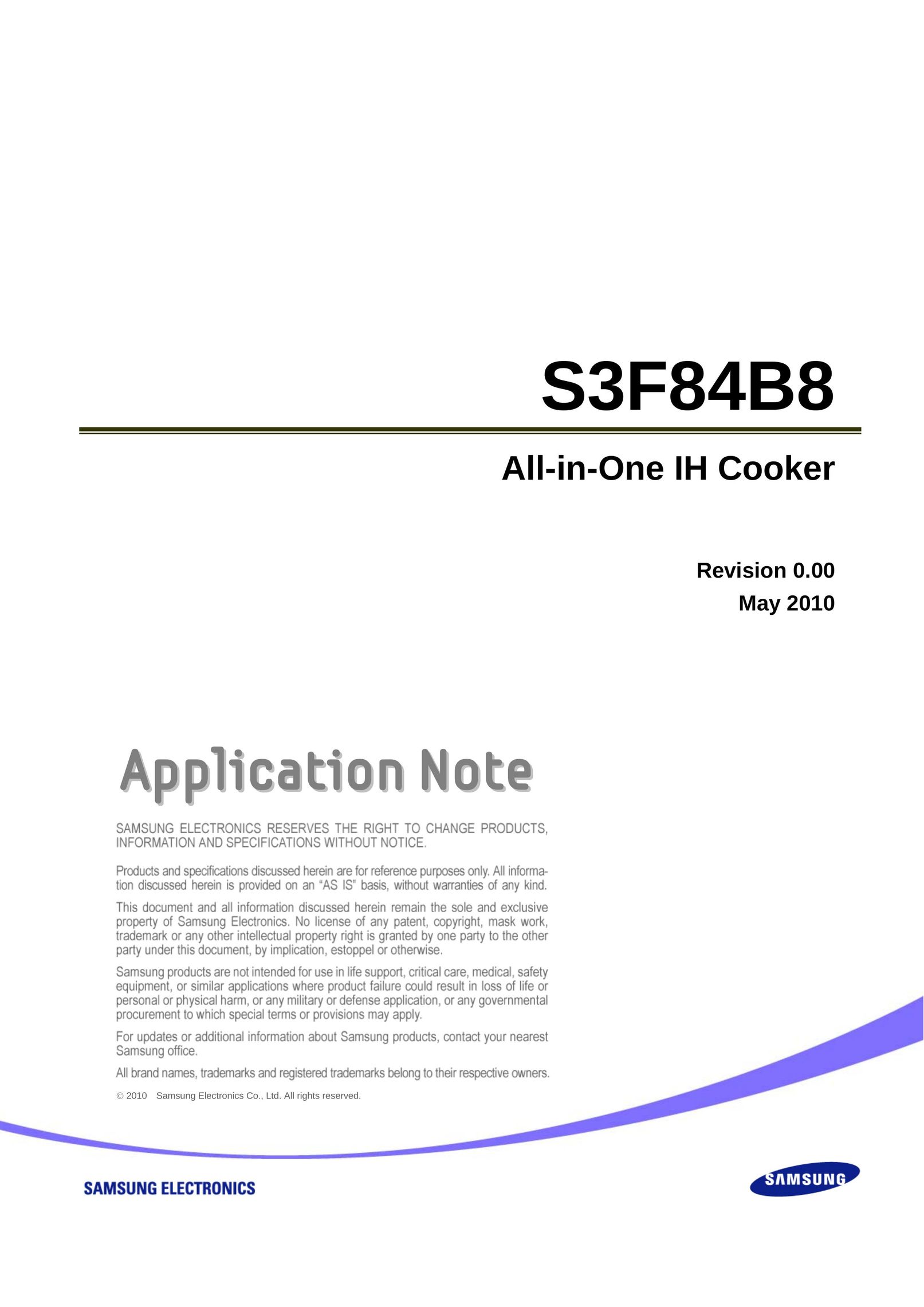 Samsung S3F84B8 Cooktop User Manual