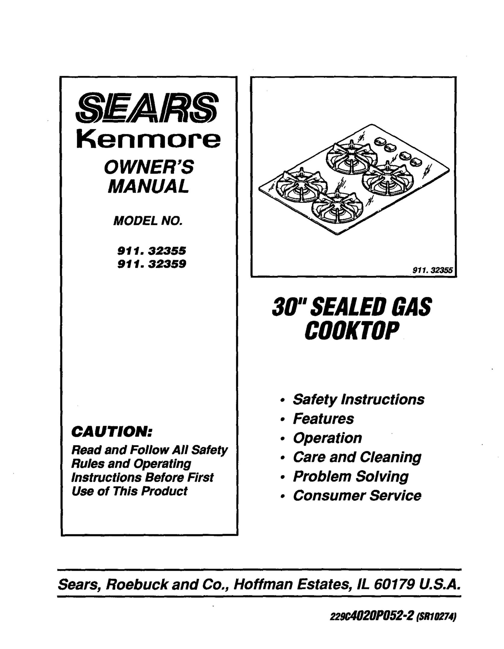 Sears 911.32359 Cooktop User Manual