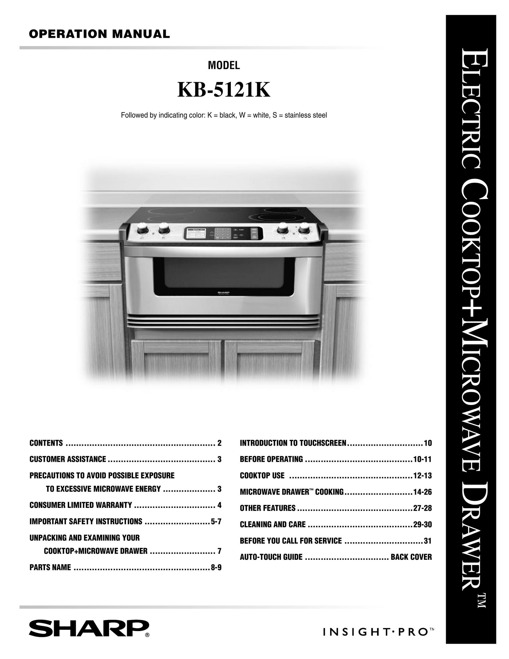 Sharp KB-5121K Cooktop User Manual