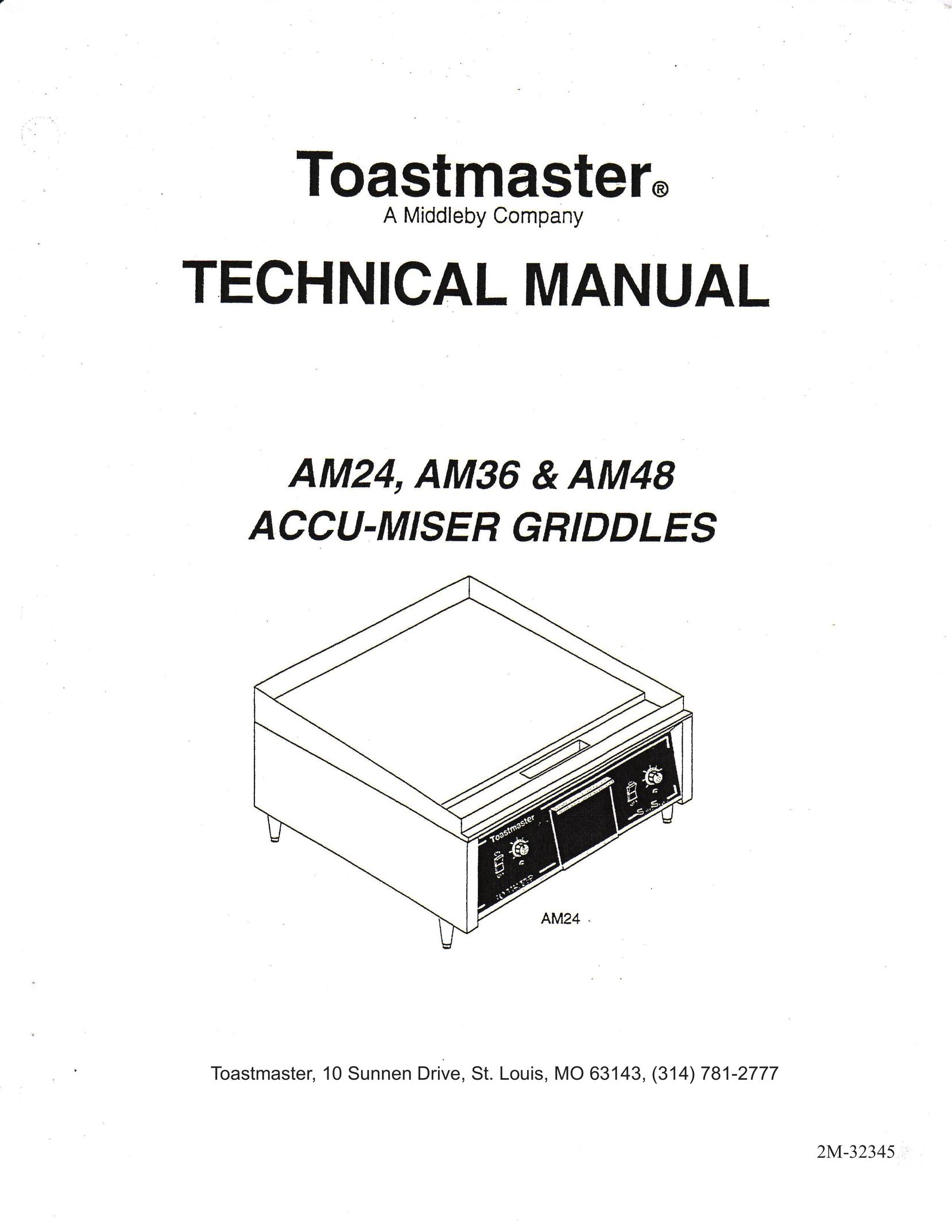 Toastmaster AM36 Cooktop User Manual