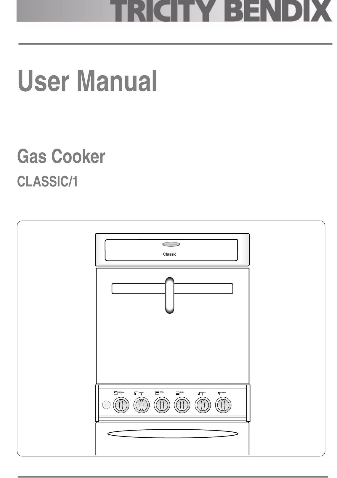 Tricity Bendix CLASSIC/1 Cooktop User Manual