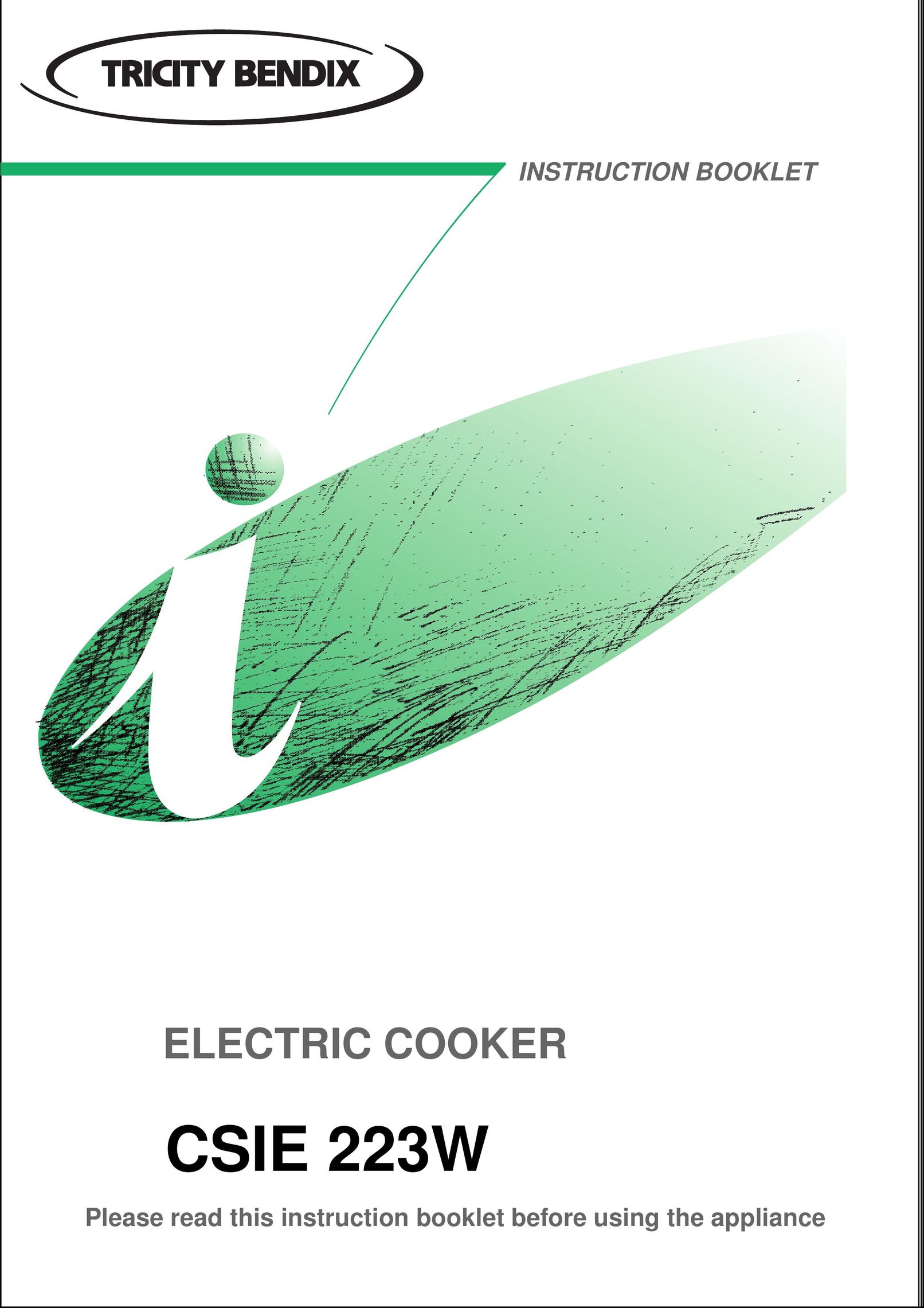 Tricity Bendix CSIE 223W Cooktop User Manual