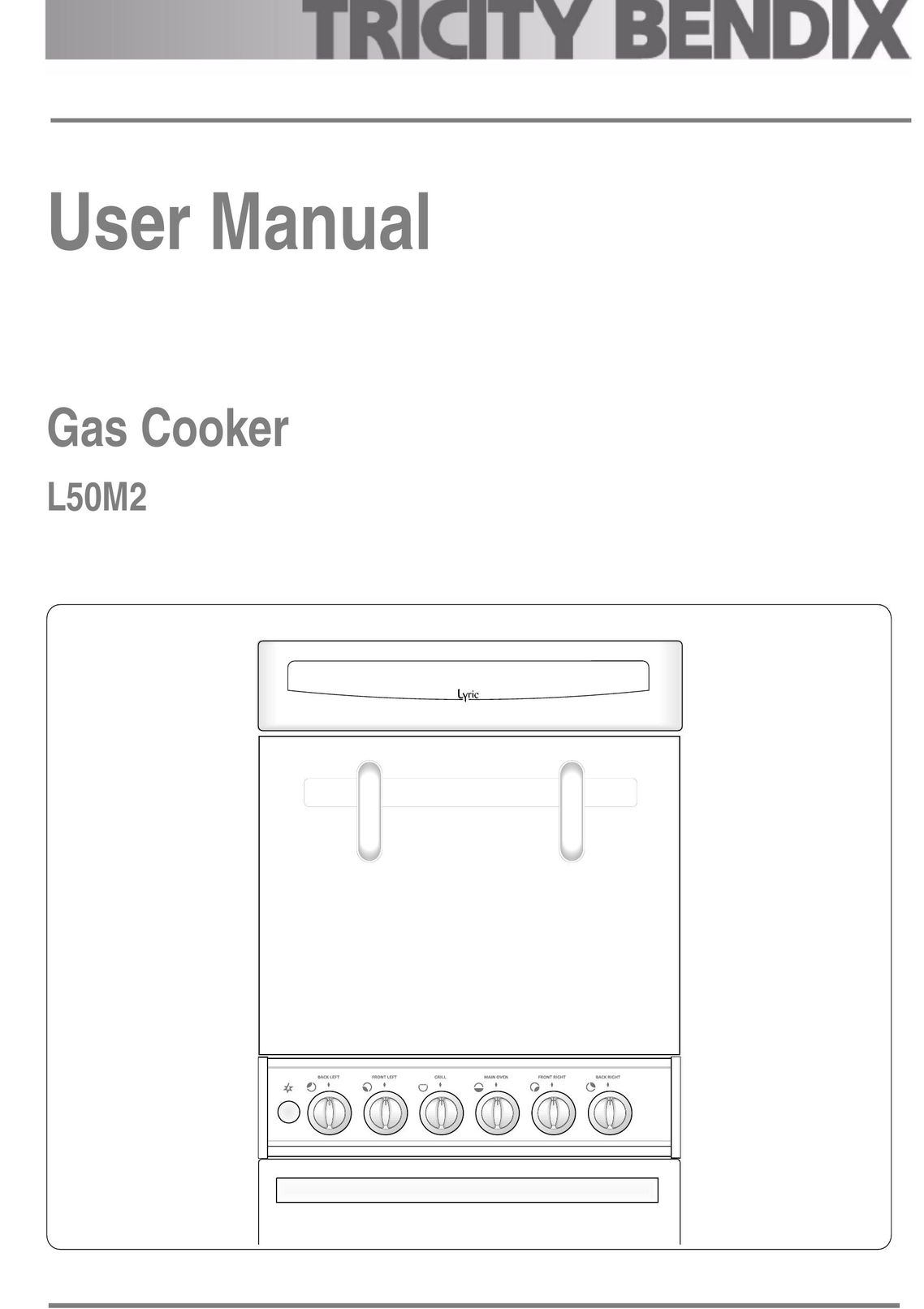 Tricity Bendix L50M2 Cooktop User Manual